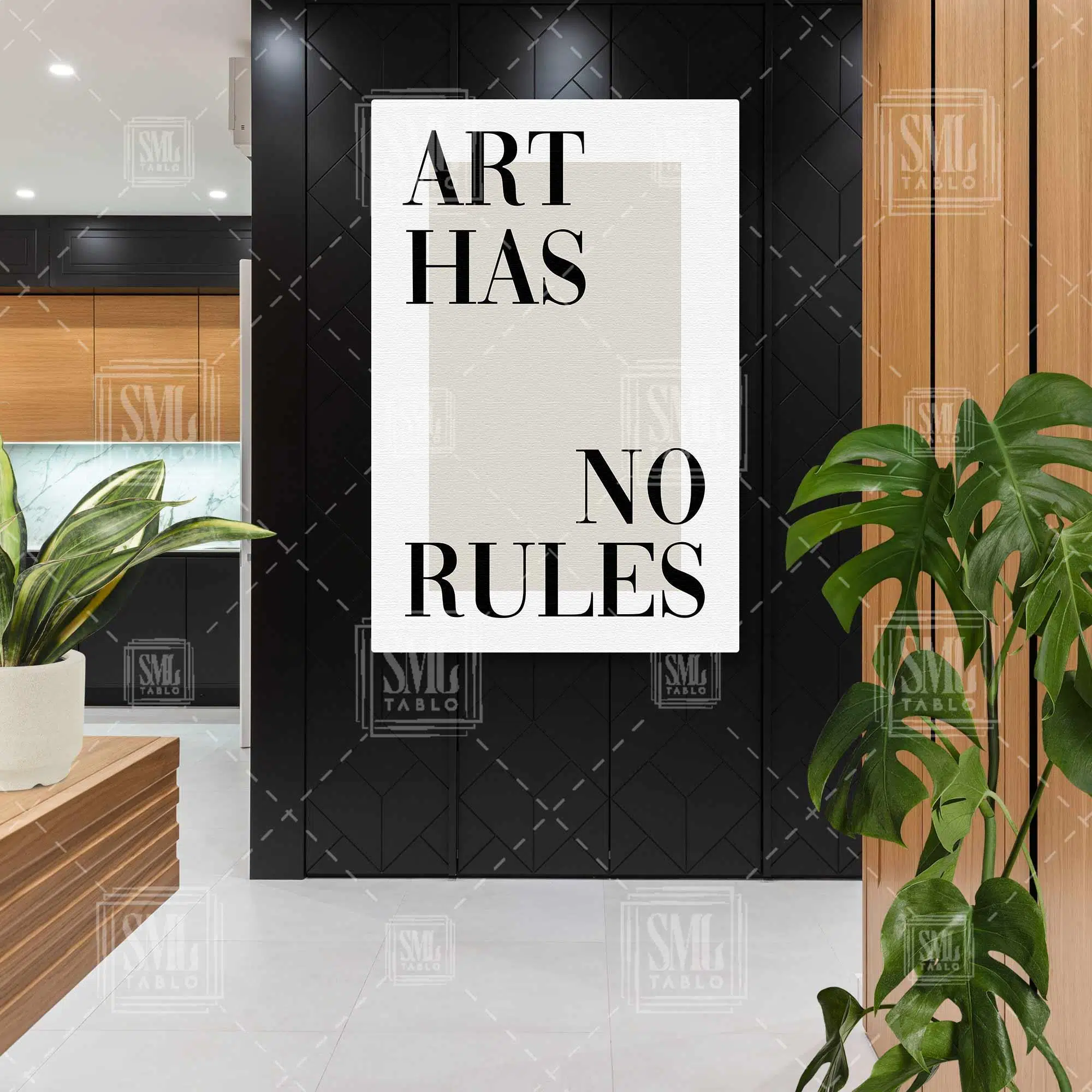 Art Has No Rules Motivasyon Tipgrafik Dikey Kanvas Tablo