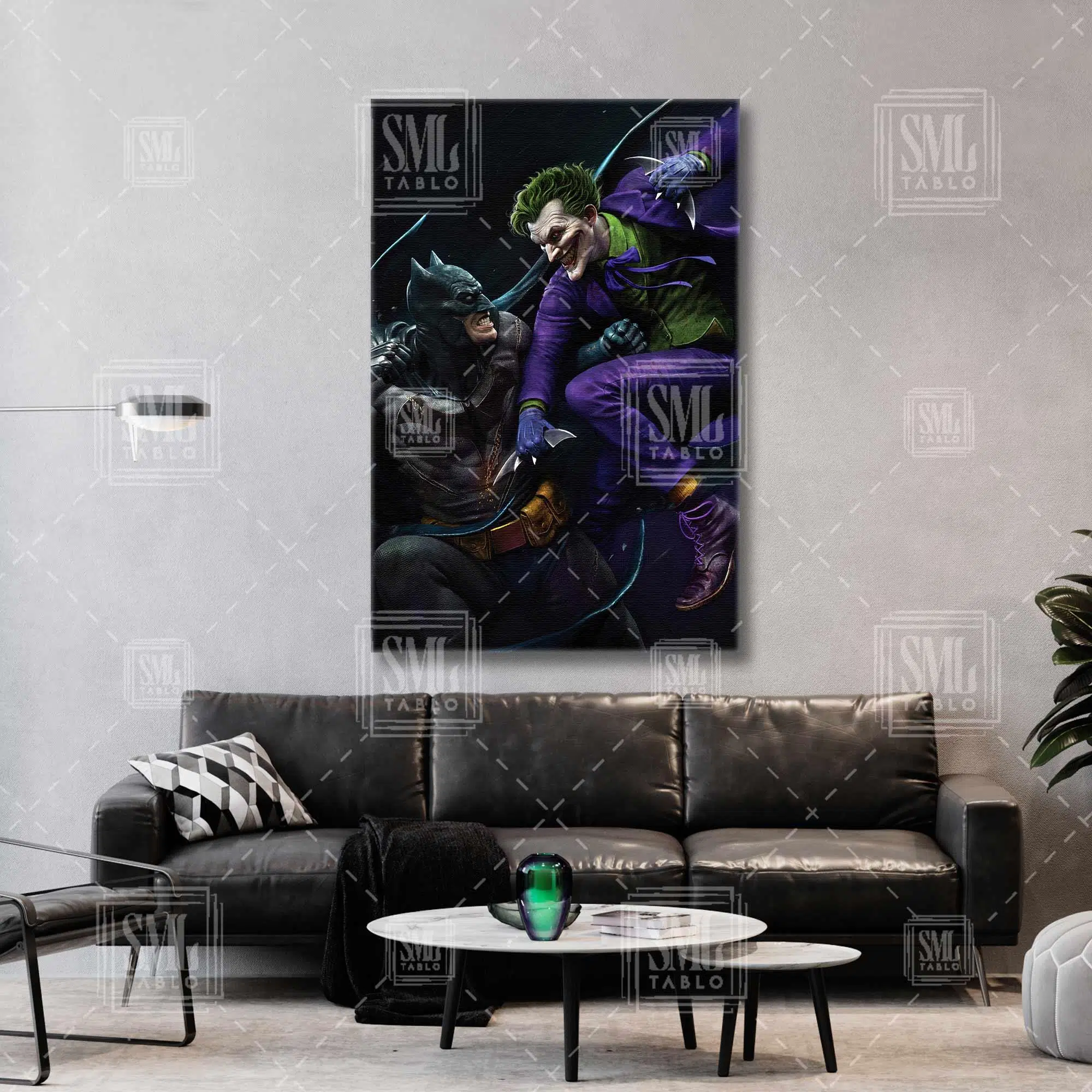 Batman Vs Joker Gotham Dc Süperkahraman Dikey Kanvas Tablo