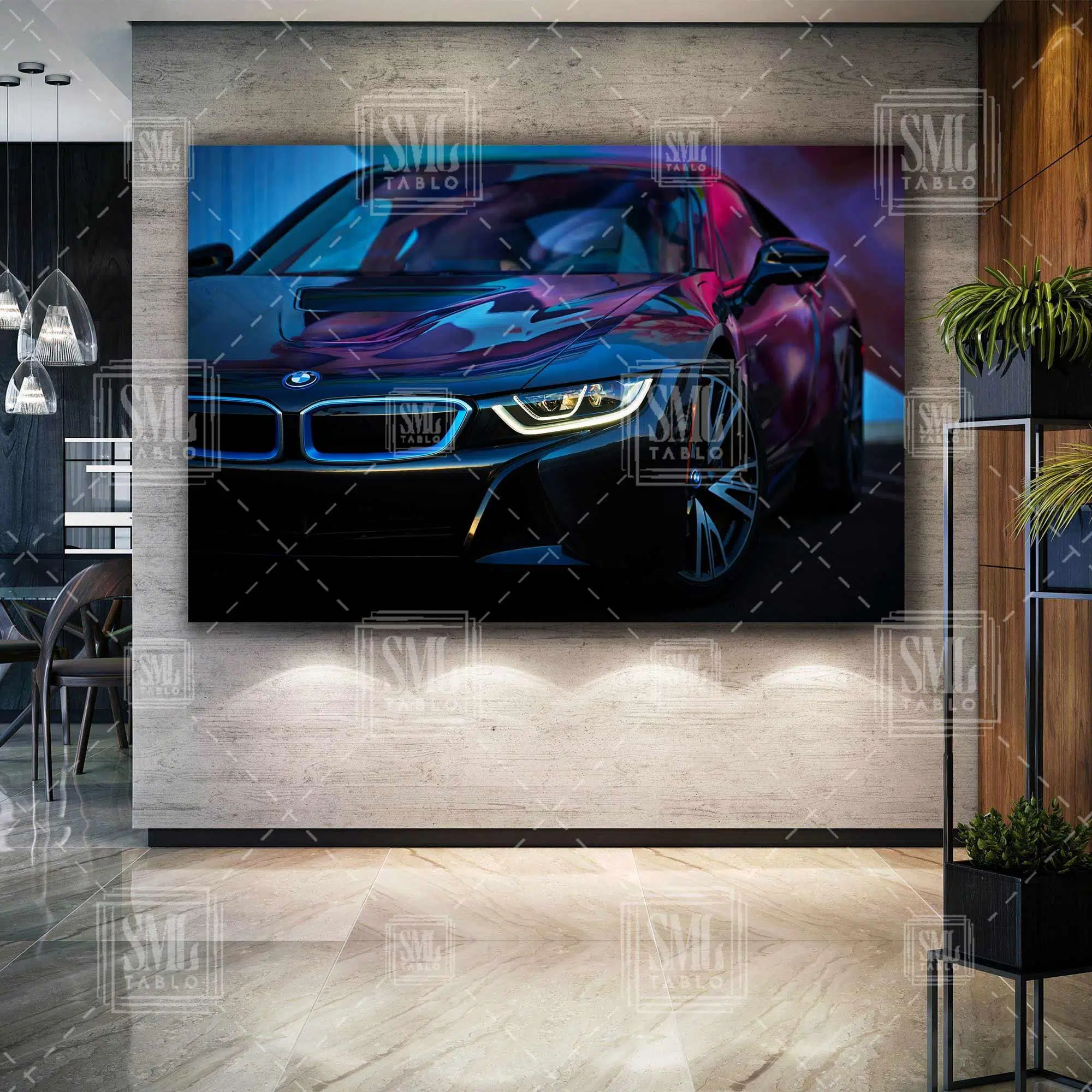 Bmw İ8 Araba Car Hız Güç Galeri Dekor Yatay Kanvas Tablo