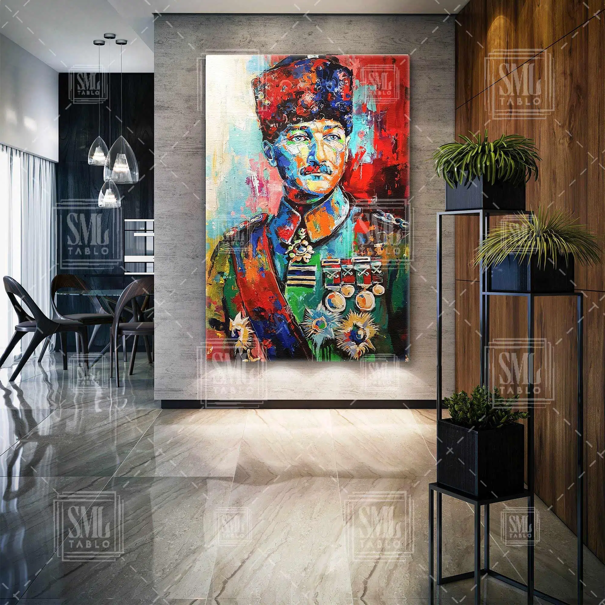 Büyük Komutan Mustafa Kemal Atatürk Dikey Kanvas Tablo