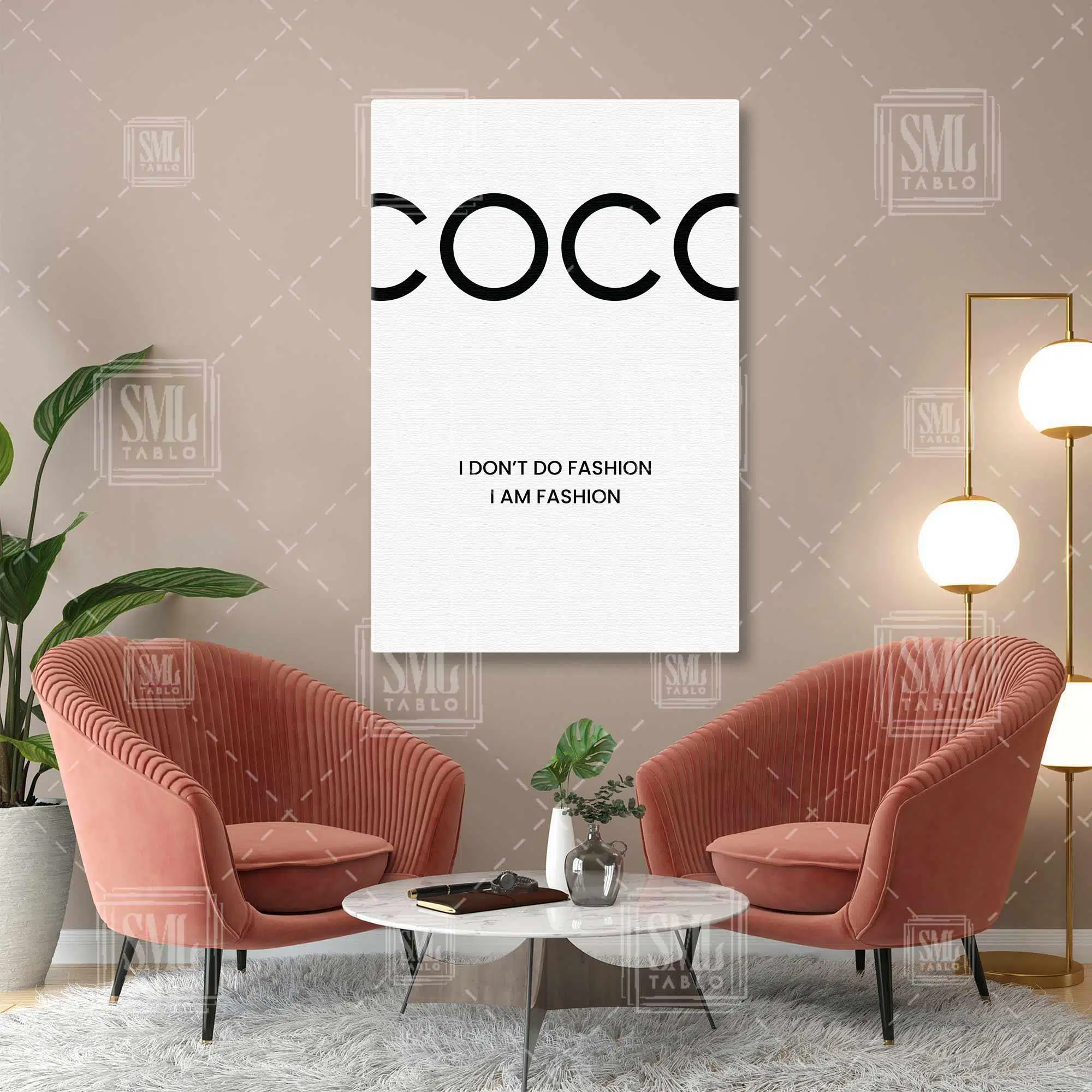 Coco Chanel Sözü Tipografik Moda Öncüsü Dikey Kanvas Tablo