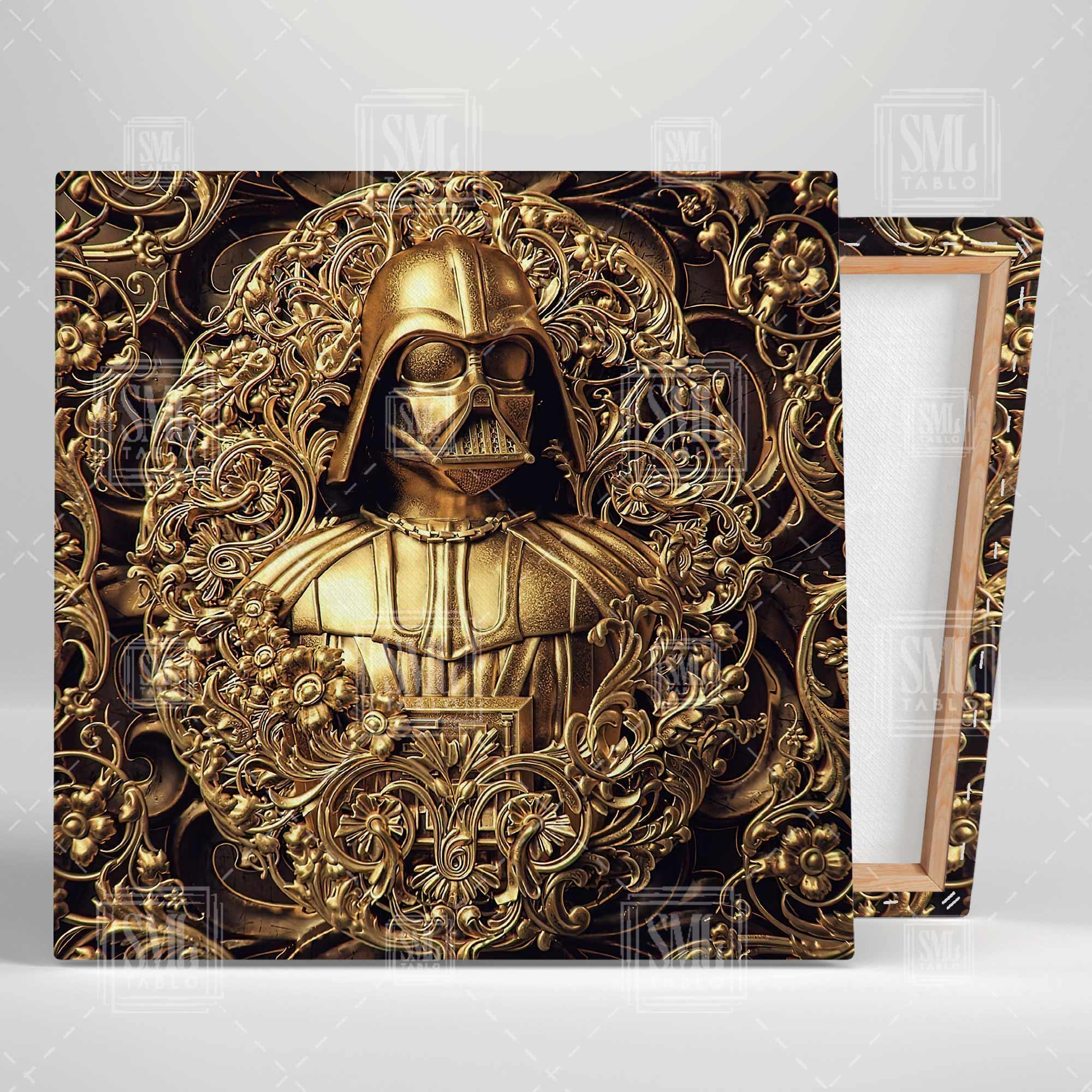Darth Vader Star Wars Yıldız Savaşları Karalık Taraf Dark Side Altın Varaklı Çerçeve Kare Kanvas Tablo Darth Vader Star Wars Yıldız Savaşları Karalık Taraf Dark Side Altın Varaklı Çerçeve Kare Kanvas Tablo