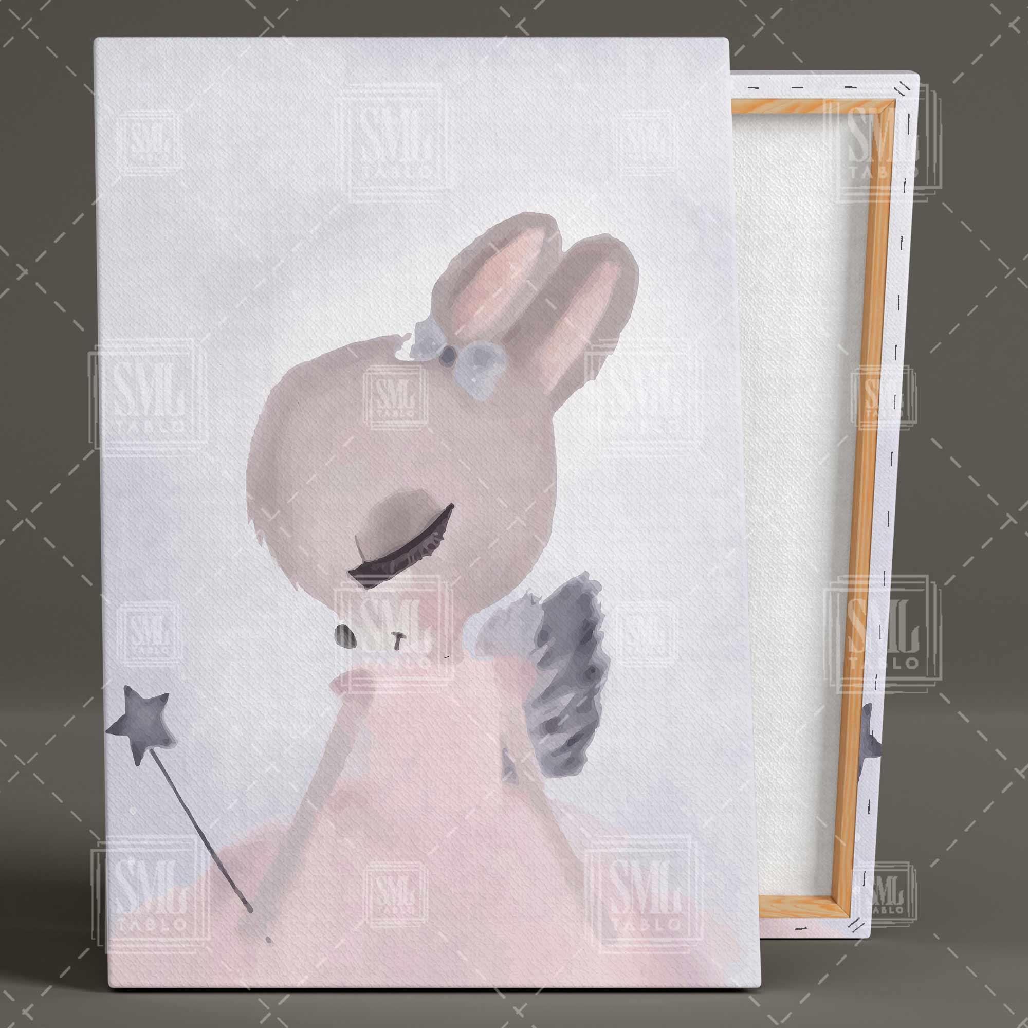 Elbiseli Tavşan Elinde Sihirli Değnek Çiçekler Çocuk Odası Dekor Üçlü Kombin 3 lü Set Kanvas Tablo Elbiseli Tavşan Elinde Sihirli Değnek Çiçekler Çocuk Odası Dekor Üçlü Kombin 3 lü Set Kanvas Tablo