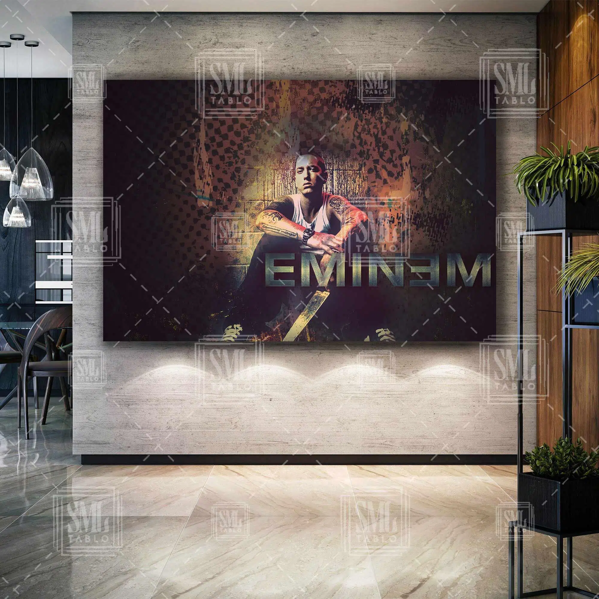 Eminem Hip Hop Müzik Dans Sanat Dekor Yatay Kanvas Tablo