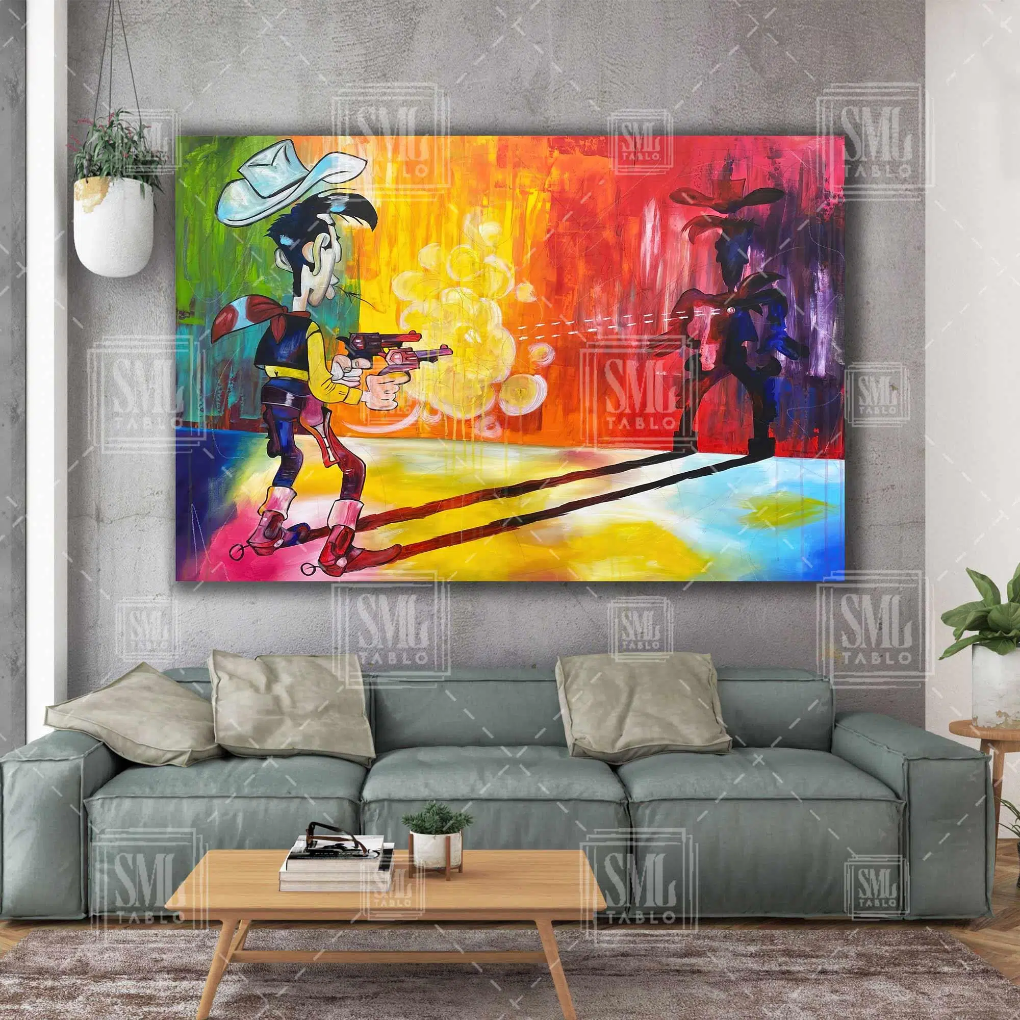 Gölgesine Ateş Eden Redkit Nostalji Art Dekor Yatay Kanvas Tablo
