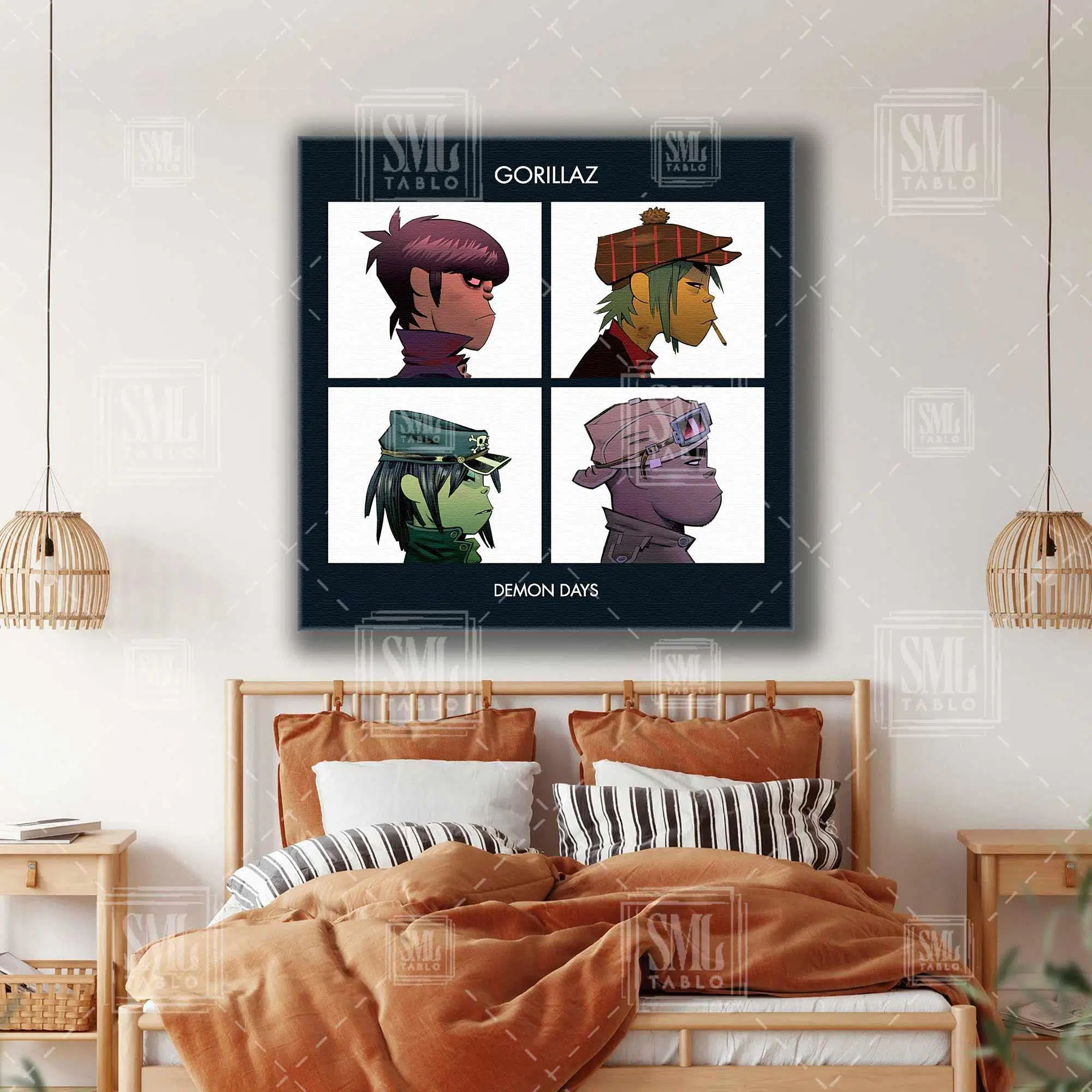 Gorillaz Demon Days Albüm Cover Kare Kanvas Tablo