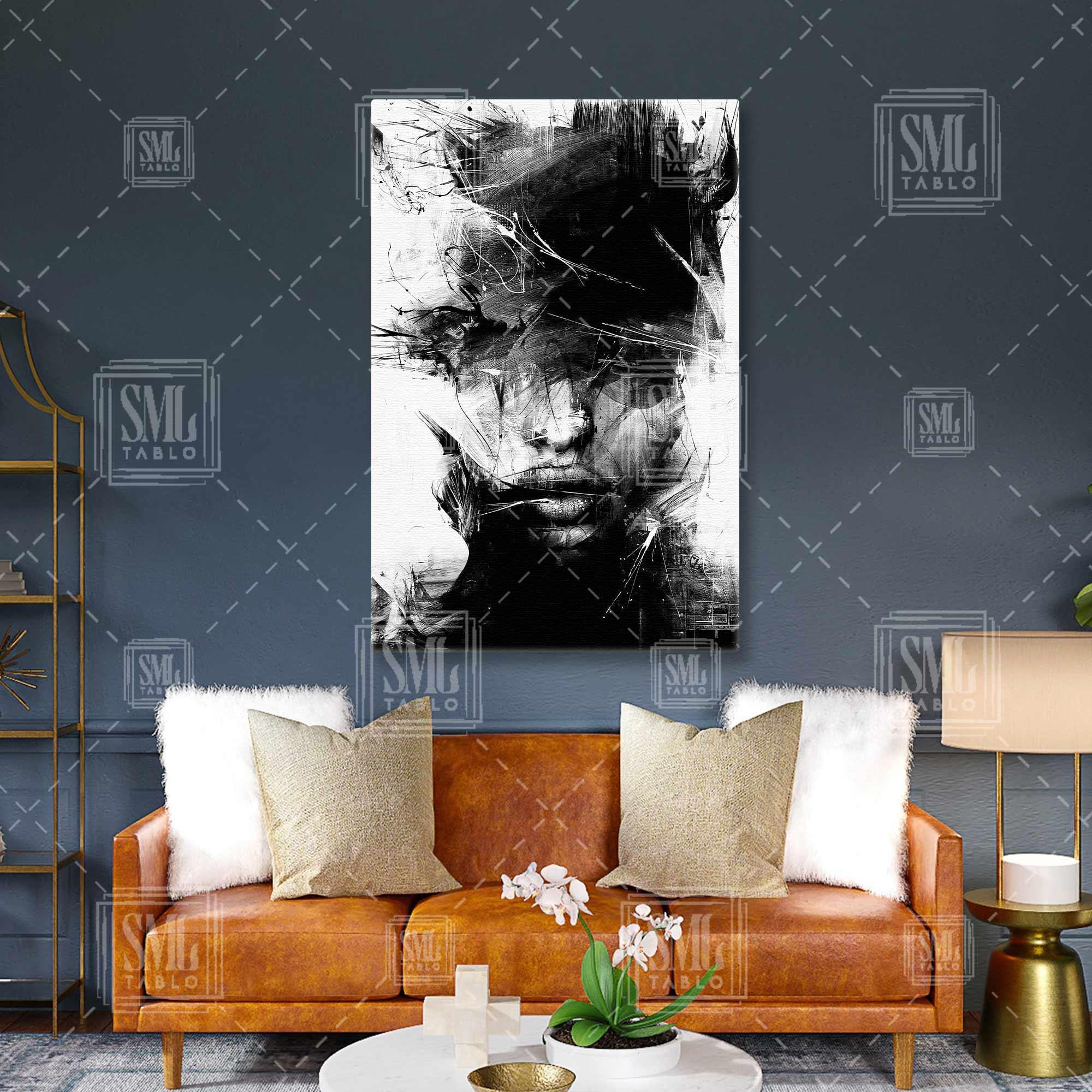 Grafitti Soyut İnsan Yüzü Sanat Sokak Sanatı Dikey Kanvas Tablo Grafitti Soyut İnsan Yüzü Sanat Sokak Sanatı Dikey Kanvas Tablo