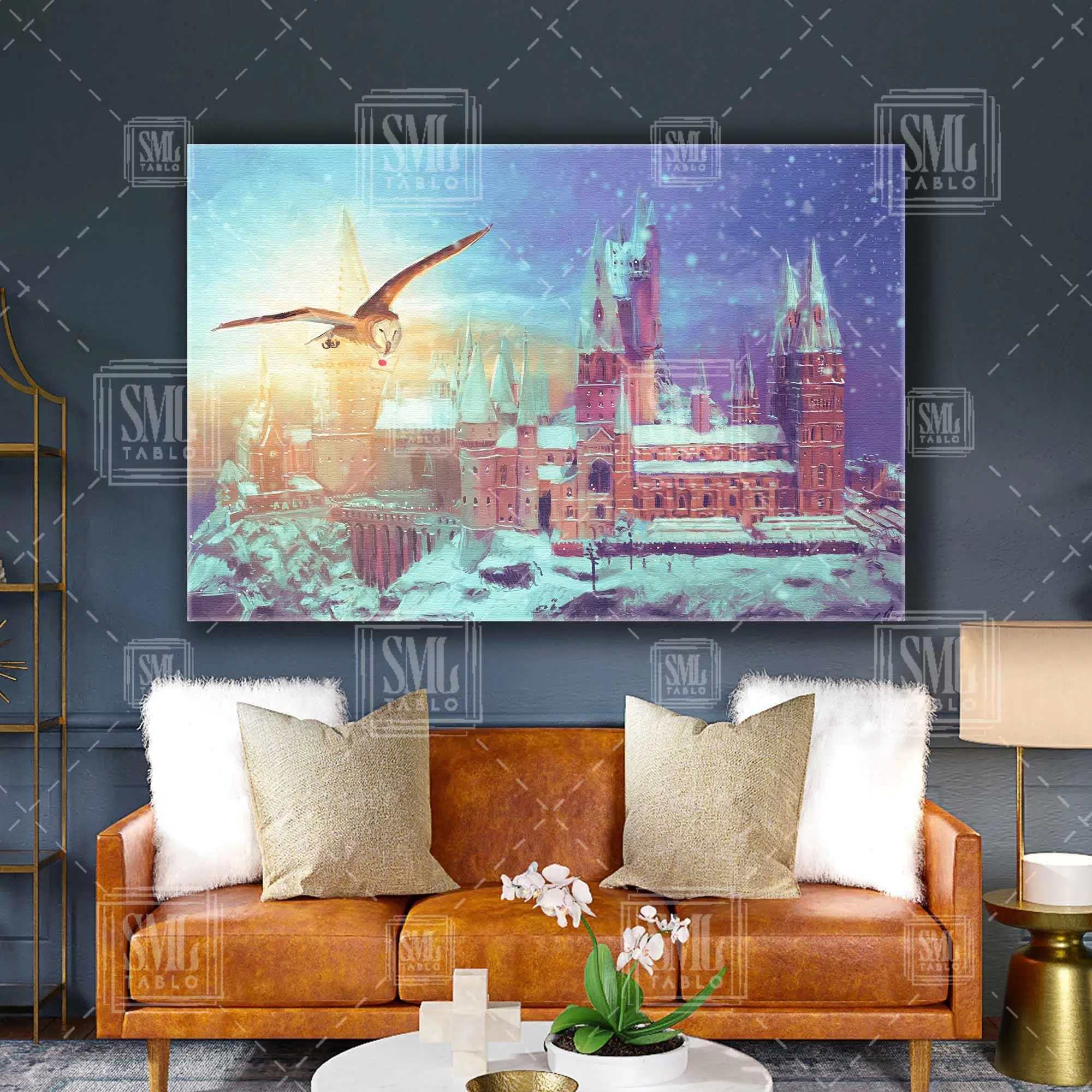 Harry Potter Hogwarts Şatosu Sihir Büyücülük Okulu Yatay Kanvas Tablo