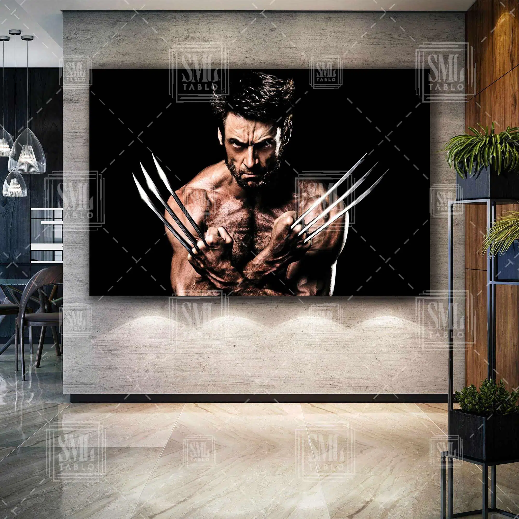 Hugh Jackman Kızgın Bakışlar Demir Eller Wolverine Xman Film Yatay Kanvas Tablo