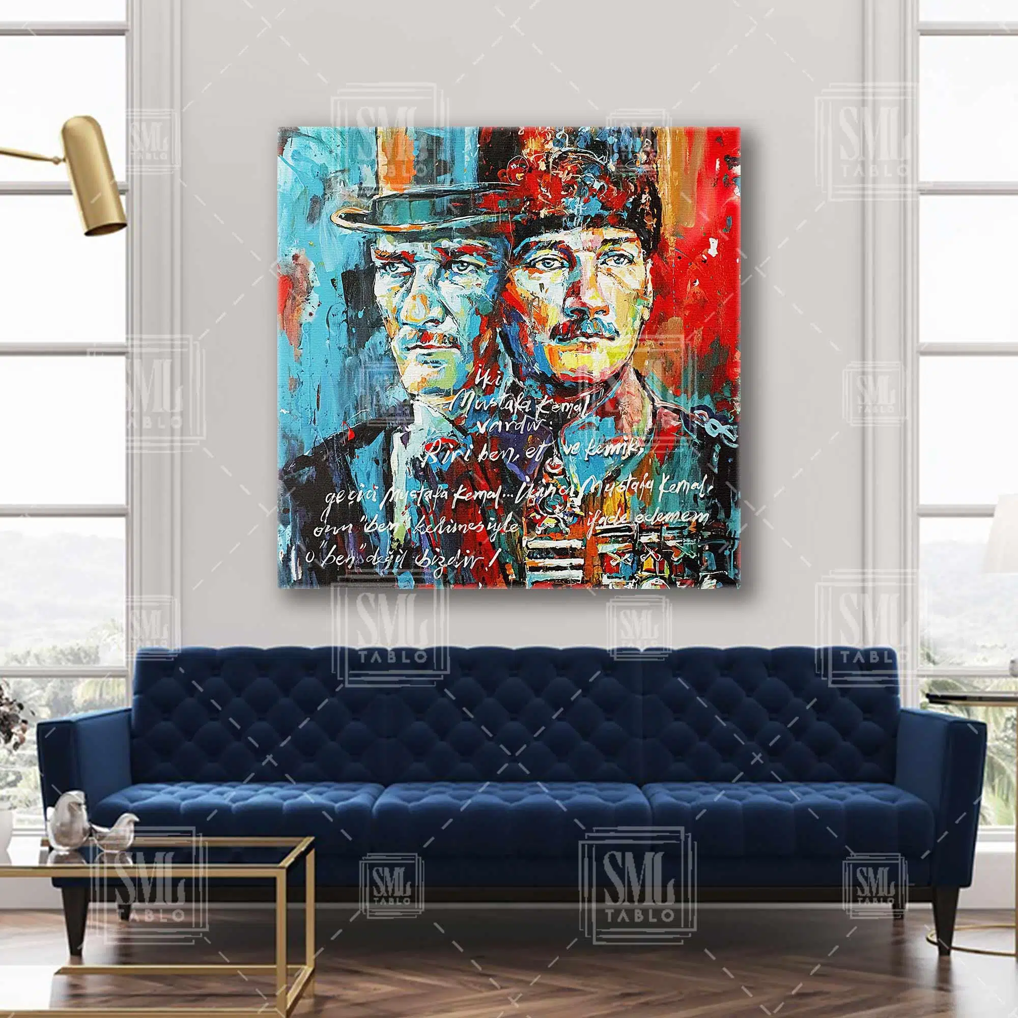 İki Mustafa Kemal Vardır Mustafa Kemal Atatürk Kare Kanvas Tablo