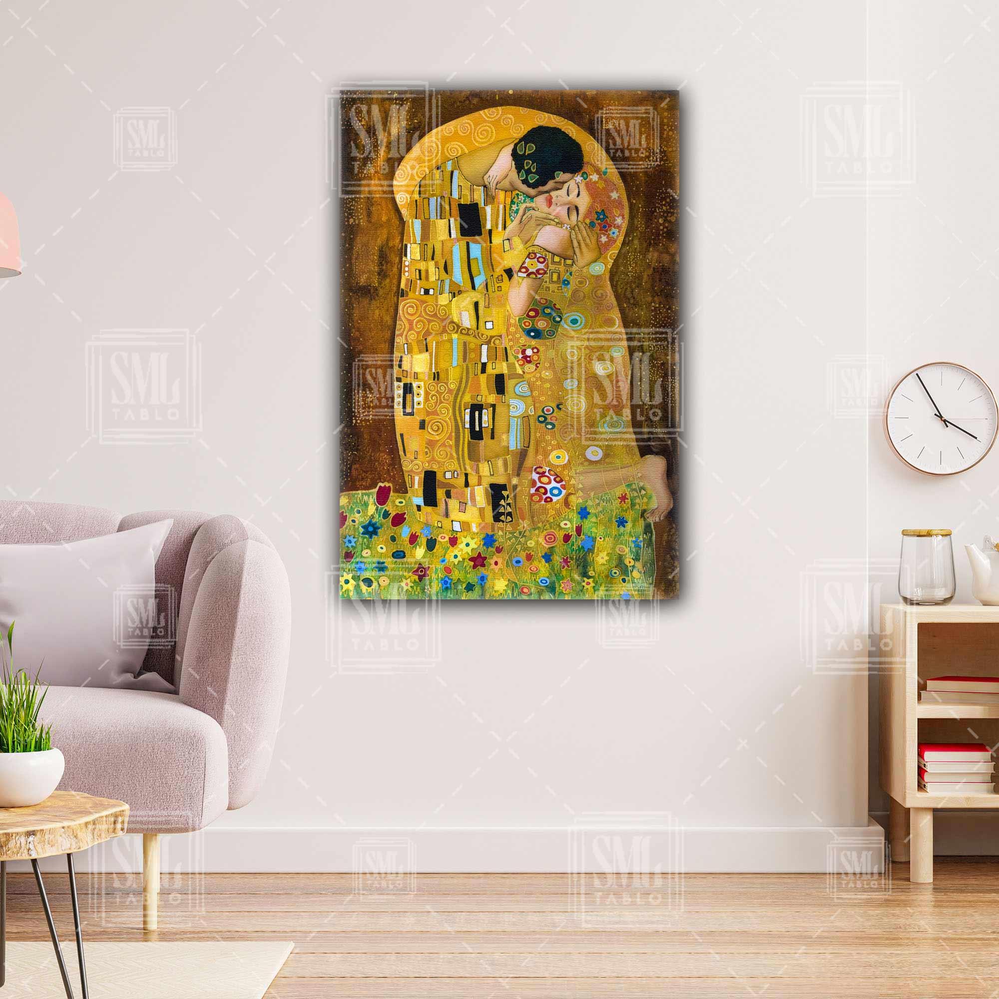 İlk Öpücük Tablosu Gustav Klimt The Kiss Dikey Kanvas Tablo İlk Öpücük Tablosu Gustav Klimt The Kiss Dikey Kanvas Tablo