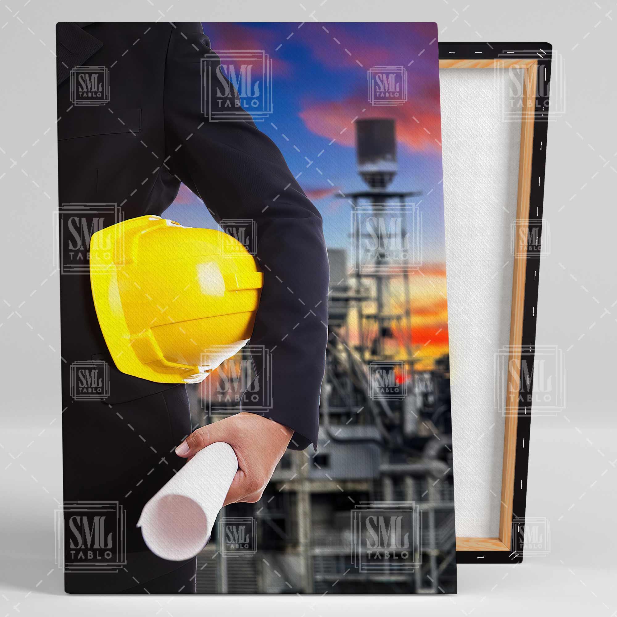 İnşaat Mühendisi Ofisi İş Güvenliği Kasket Proje City Civil Engineer Dikey Kanvas Tablo İnşaat Mühendisi Ofisi İş Güvenliği Kasket Proje City Civil Engineer Dikey Kanvas Tablo