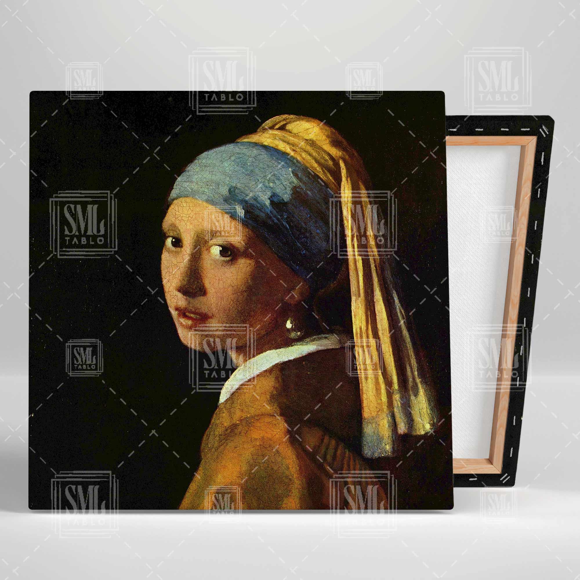 Johannes Vermeer İnci Küpeli Kız Eseri Başyapıt Yağlı Boya Efekt Kare Kanvas Tablo Johannes Vermeer İnci Küpeli Kız Eseri Başyapıt Yağlı Boya Efekt Kare Kanvas Tablo