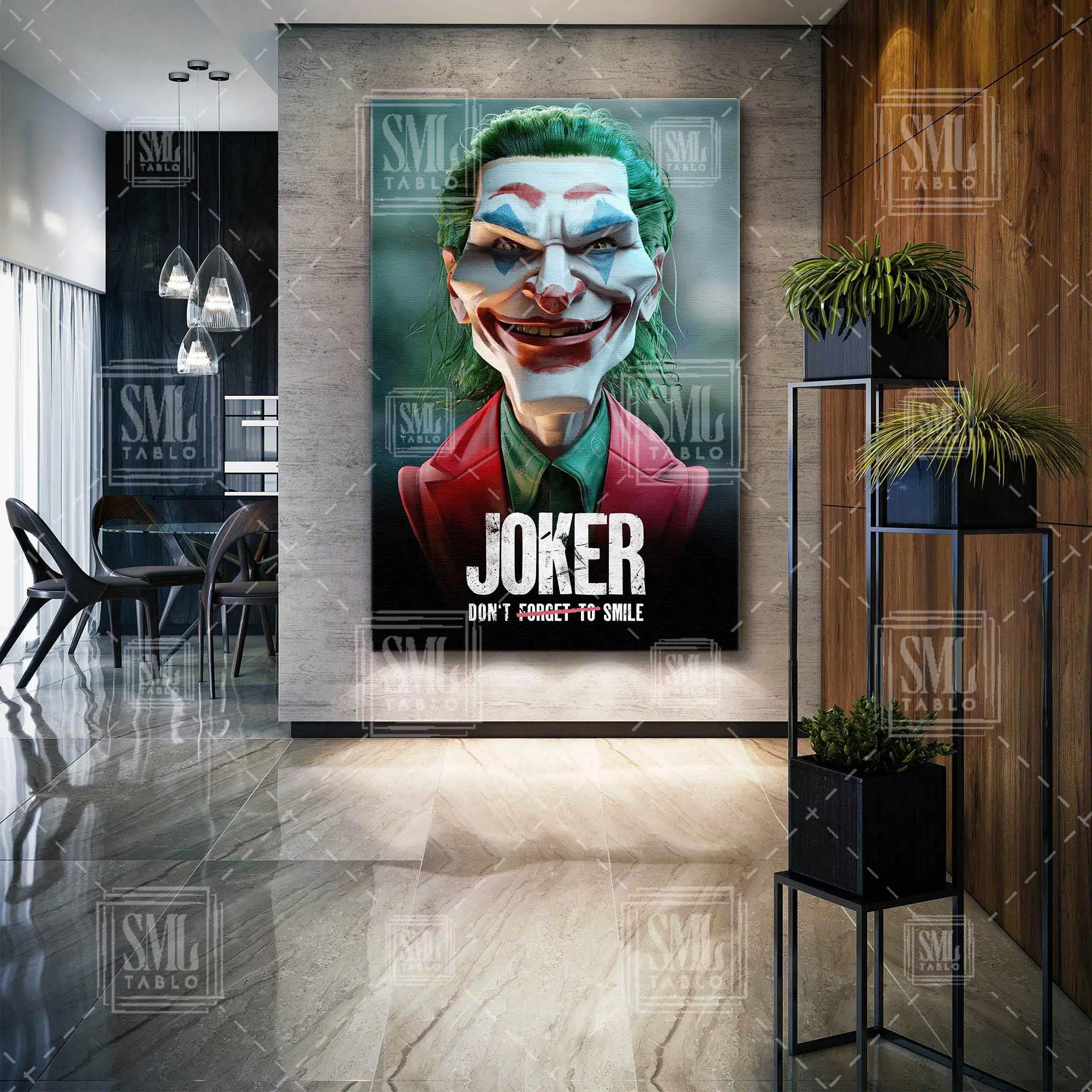 Joker Filmi Dont Forget To Smile Dikey Kanvas Tablo