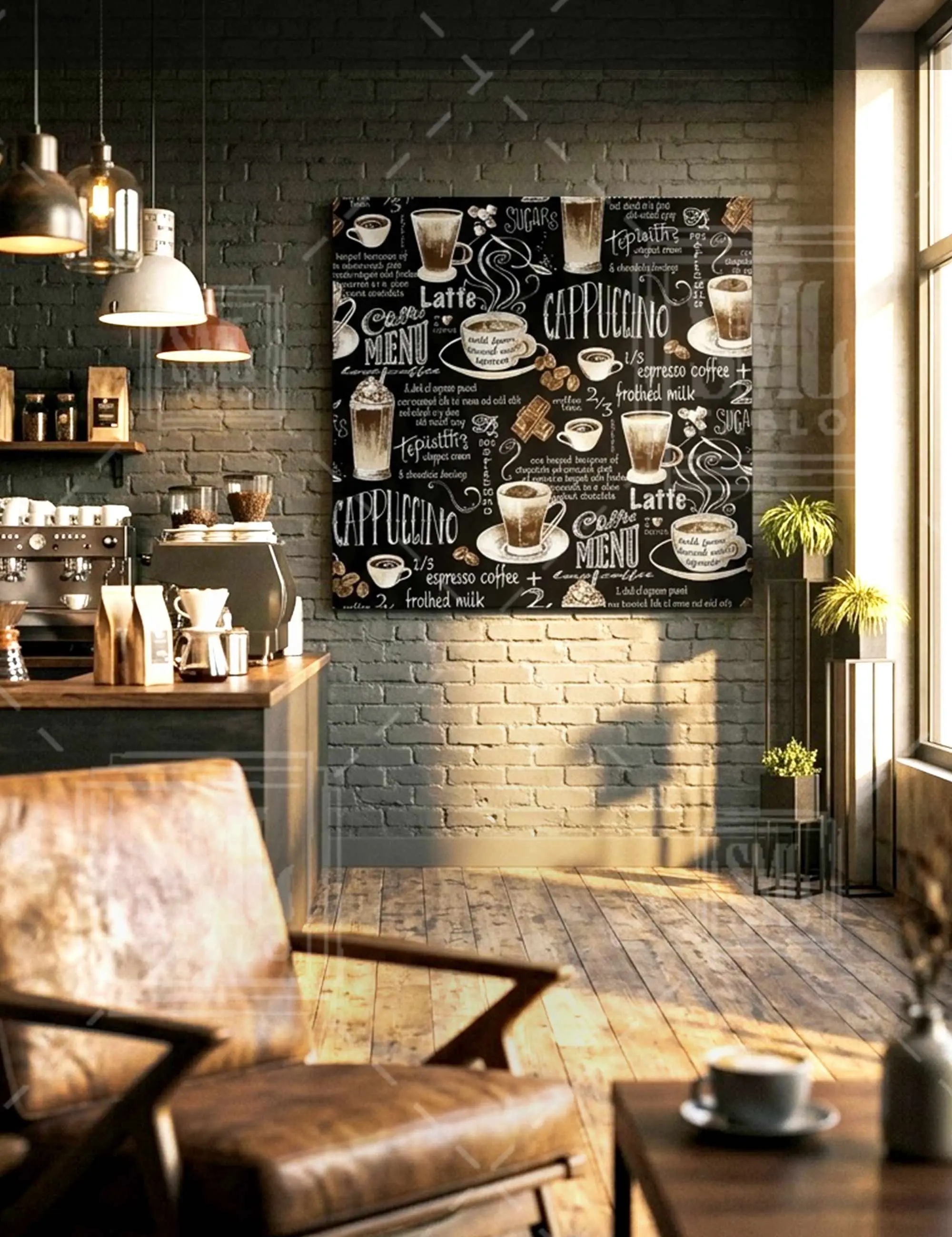 Kahve Coffee Cappuccıno Latte Cafe Restoran Mutfak Dekor Kare Kanvas Tablo