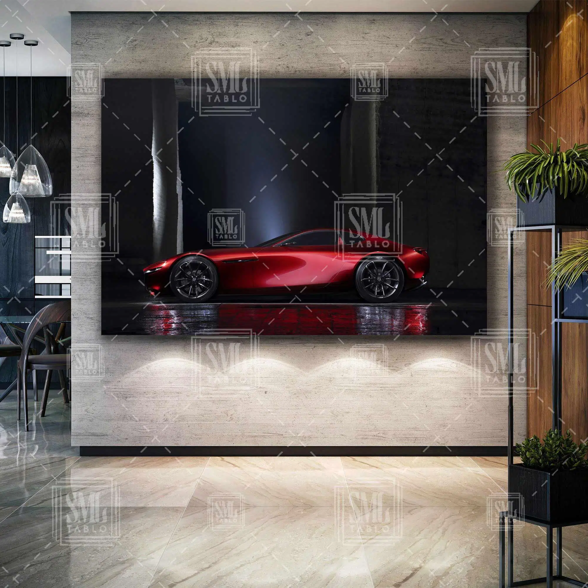 Kırmızı Mazda Rx Karizma Araba Dekor Yatay Kanvas Tablo