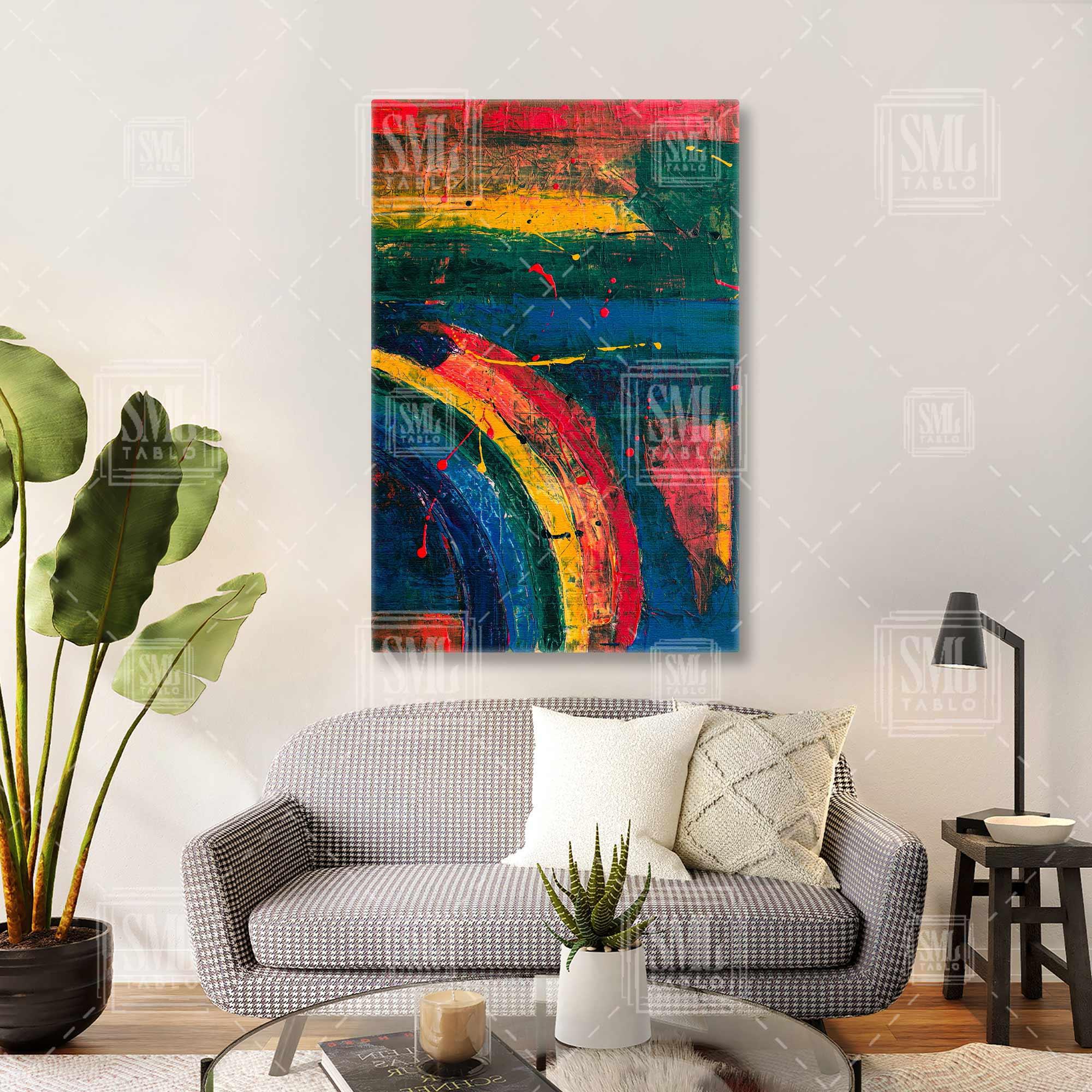 Kırmızı Sarı Mavi Soyut Kompozisyon Abstract Art Dikey Kanvas Tablo Kırmızı Sarı Mavi Soyut Kompozisyon Abstract Art Dikey Kanvas Tablo