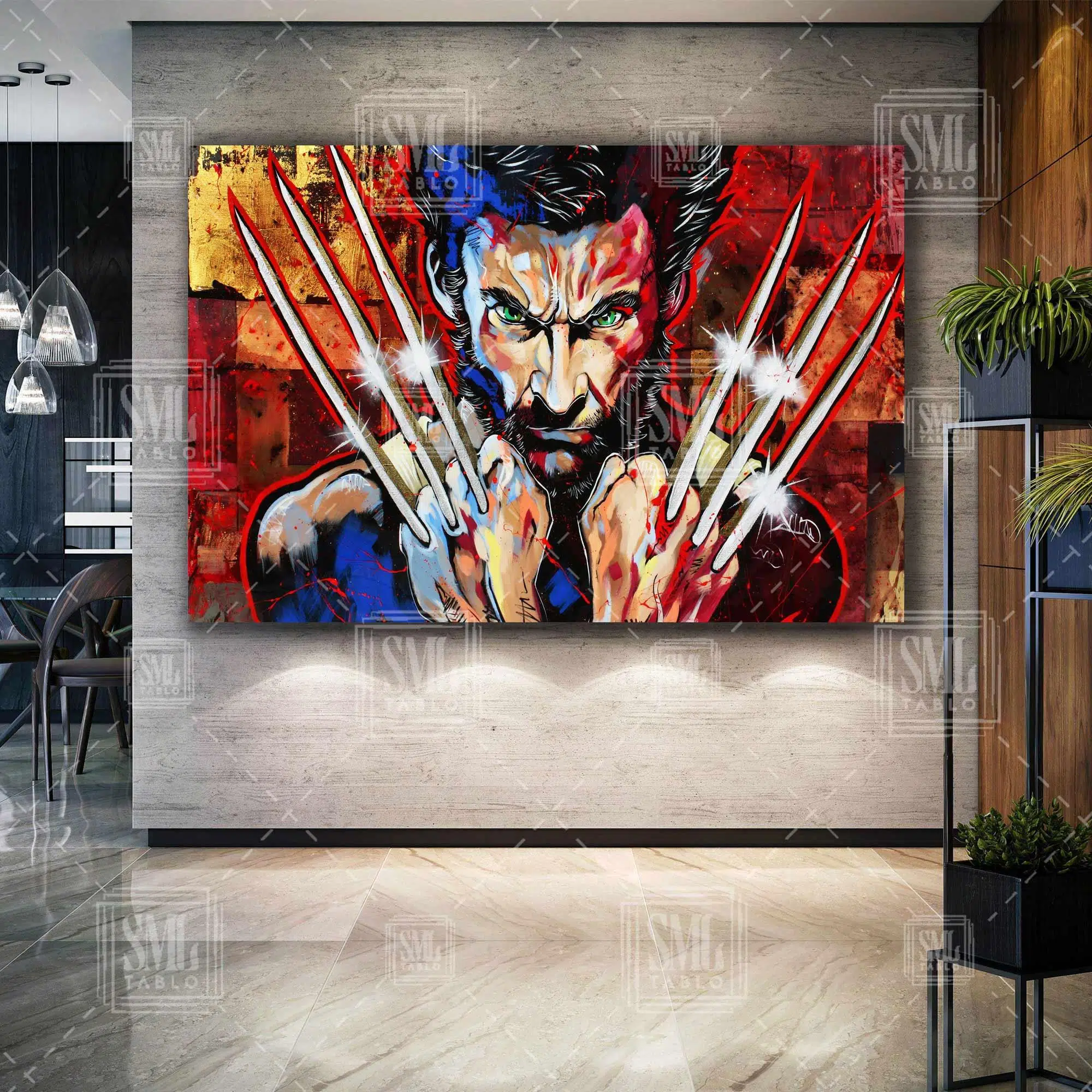 Kızgın Bakışlı Hugh Jackman Wolverine Art Xman Film Yatay Kanvas Tablo