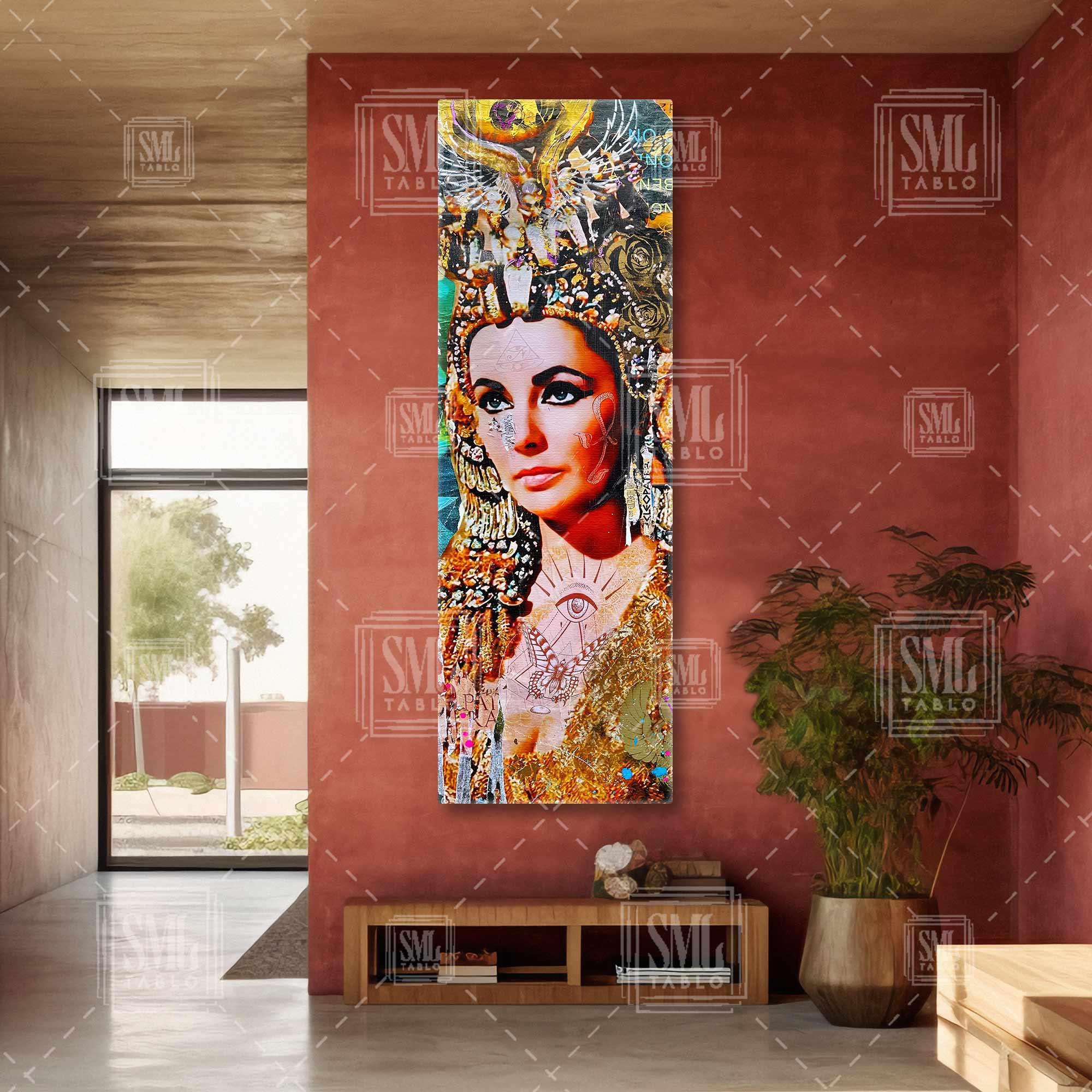 Kleopatra Kolaj Grafiti Modern Dikey Panaromik Kanvas Tablo Kleopatra Kolaj Grafiti Modern Dikey Panaromik Kanvas Tablo