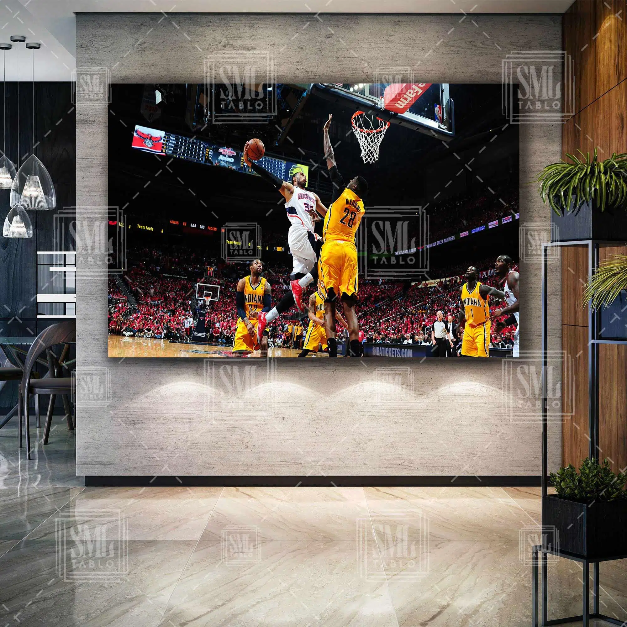 Kobe Bryant Efsane Smaç Nba Basketbol Yatay Kanvas Tablo