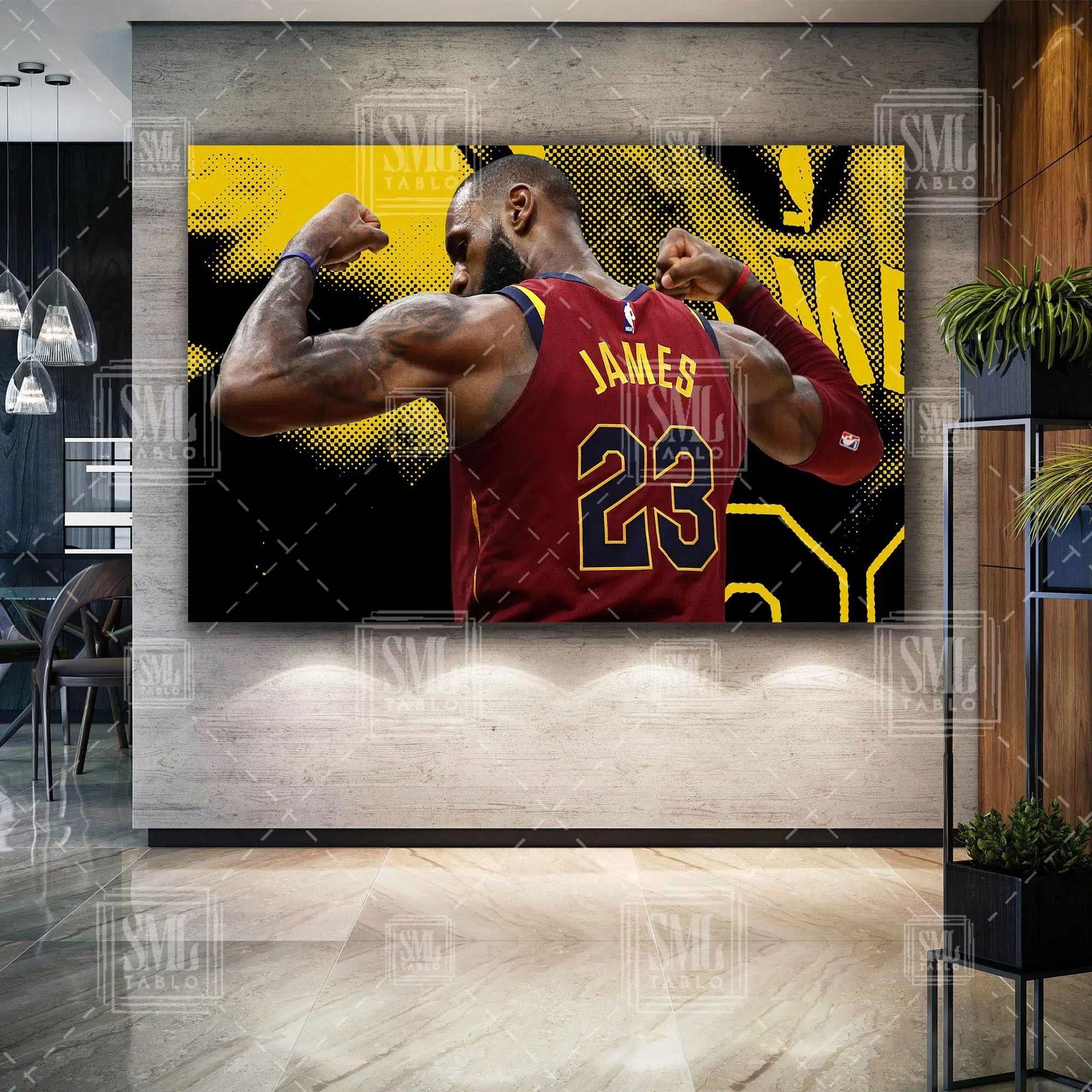 Lebron James Yirmi Üç Numara Nba Basketbol Yatay Kanvas Tablo