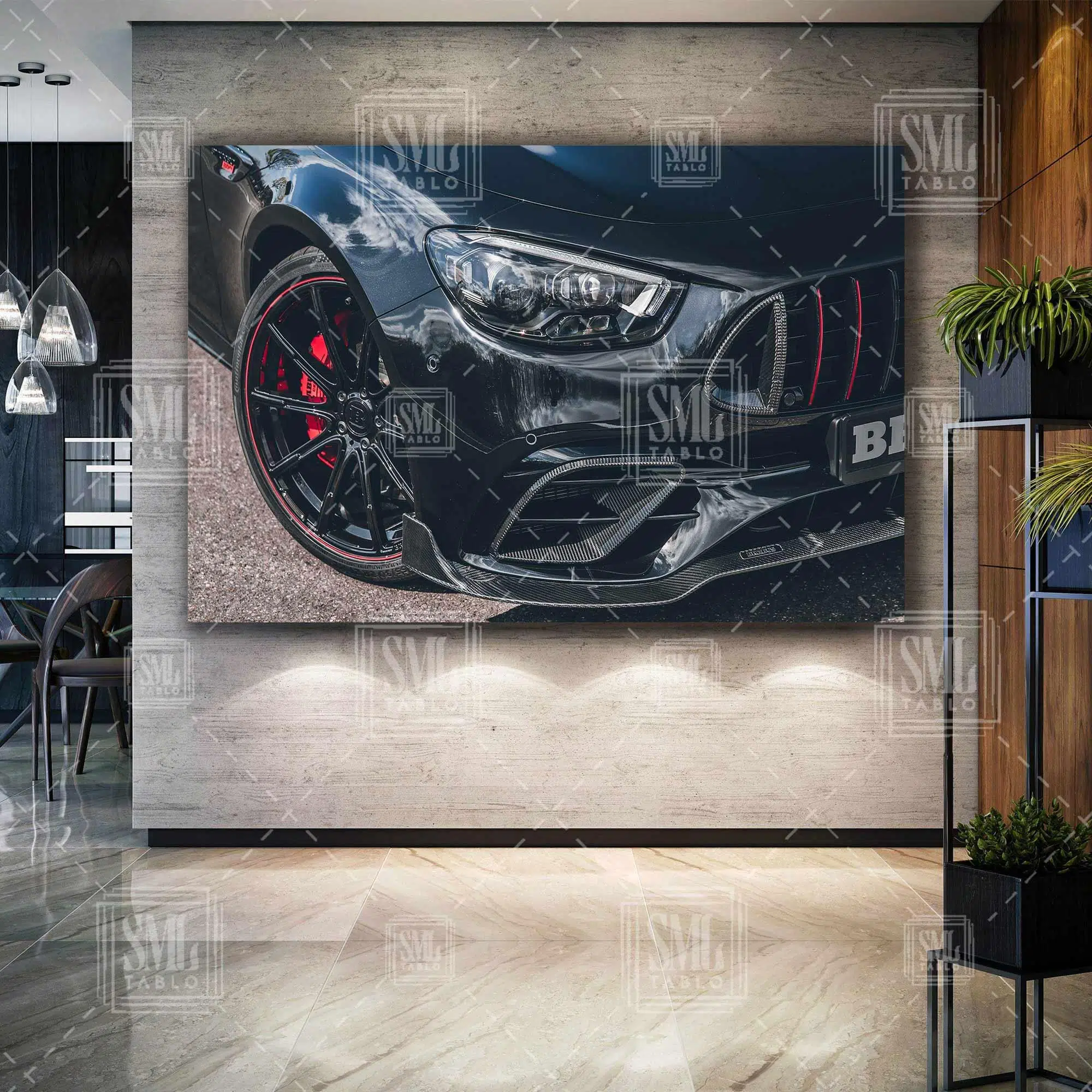 Mercedes Benz Amg Siyah Araba Karizma Car Dekor Yatay Kanvas Tablo