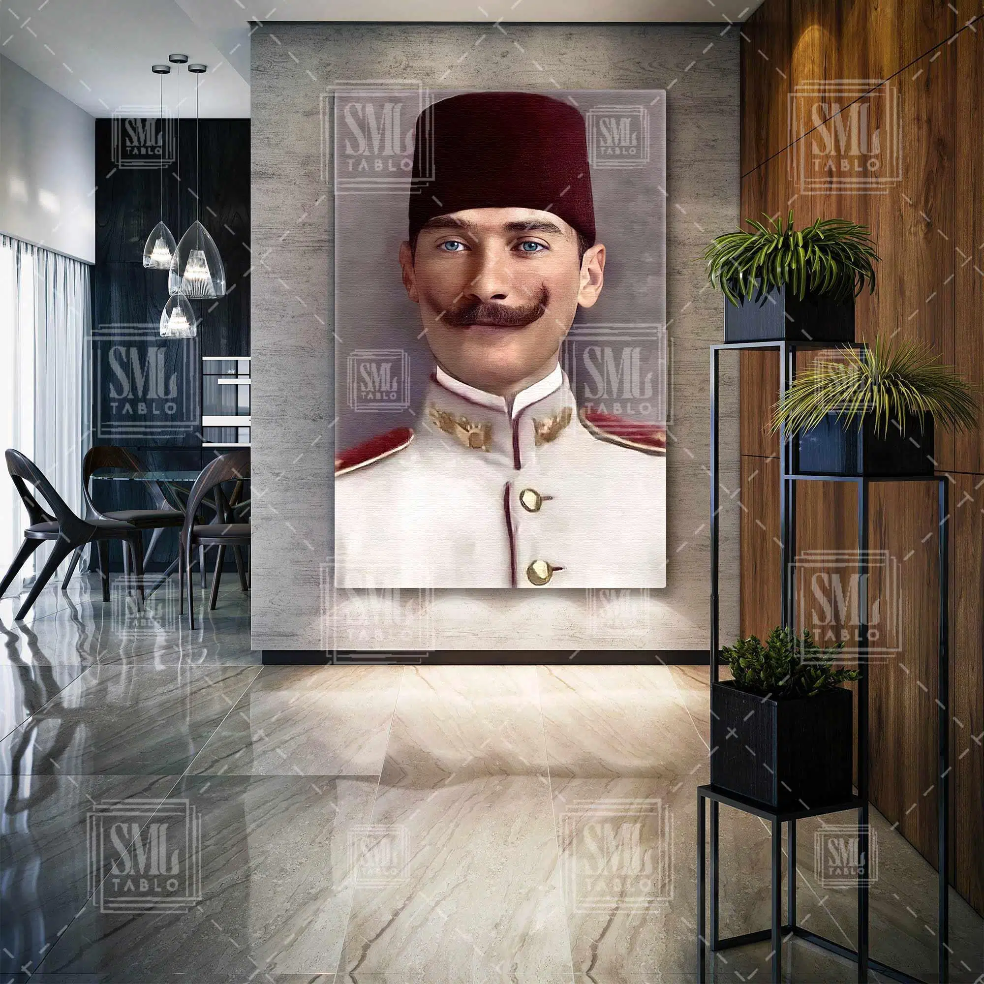 Mustafa Kemal Atatürk Askeri Öğrenci Dikey Kanvas Tablo