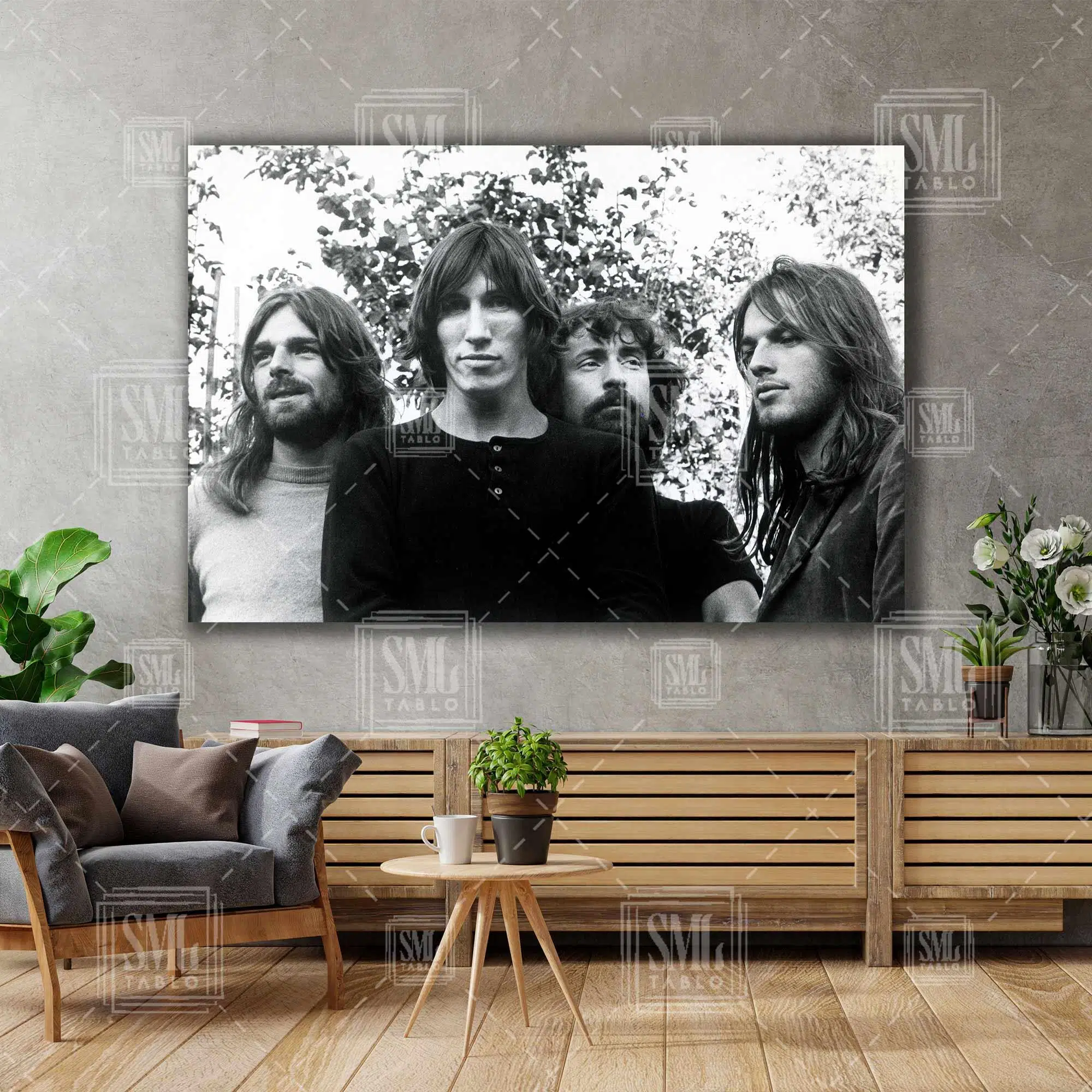 Pink Floyd Rock Müzik Sanat Nostalji Retro Dekor Yatay Kanvas Tablo