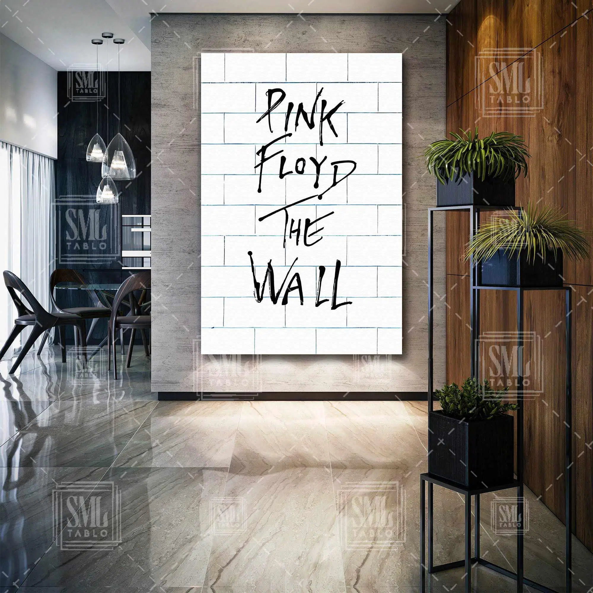 Pink Floyd The Wall Müzik Grubu Albüm Kapağı Dikey Kanvas Tablo