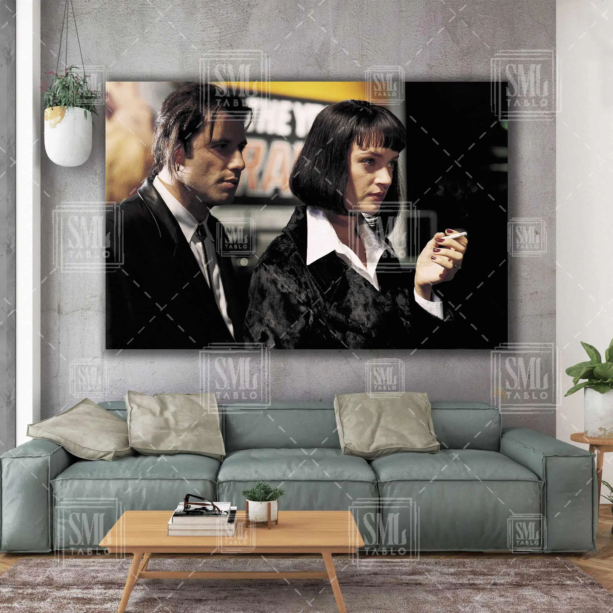 Pulp Fıctıon Uma Thurman John Travolta Ucuz Roman Quentin Tarantino Efsane Film Sanat Yatay Kanvas Tablo
