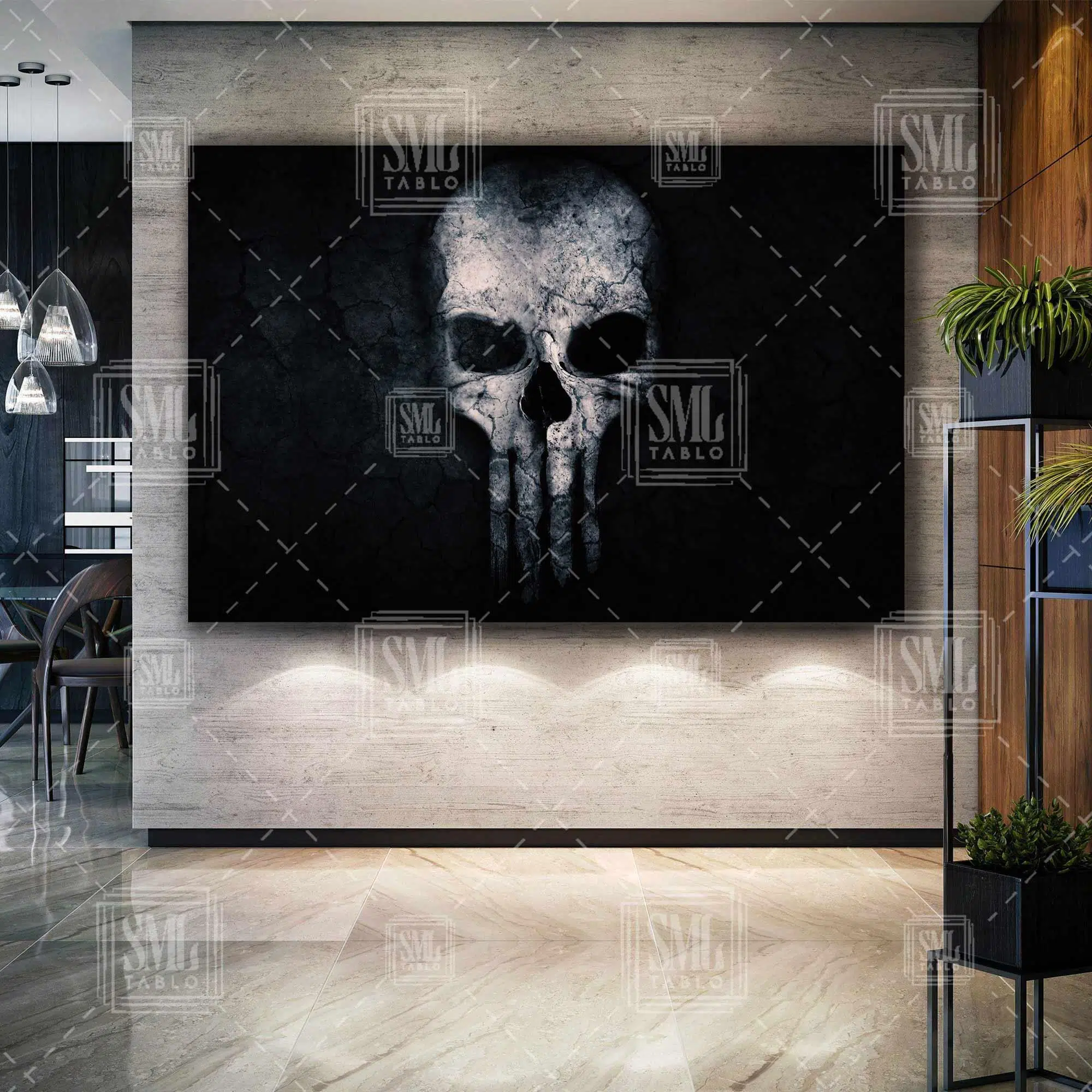 Punisher Mafya Film Kurukafa Dekor Yatay Kanvas Tablo