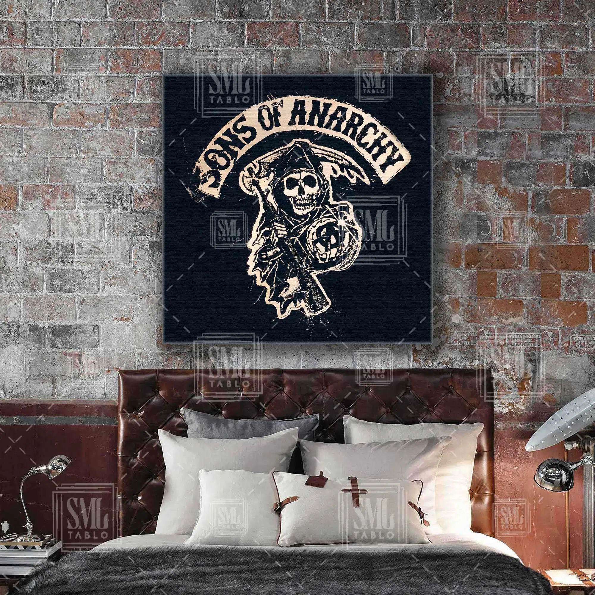 Sons Of Anarchy Motorsiklet Çetesi Kare Kanvas Tablo