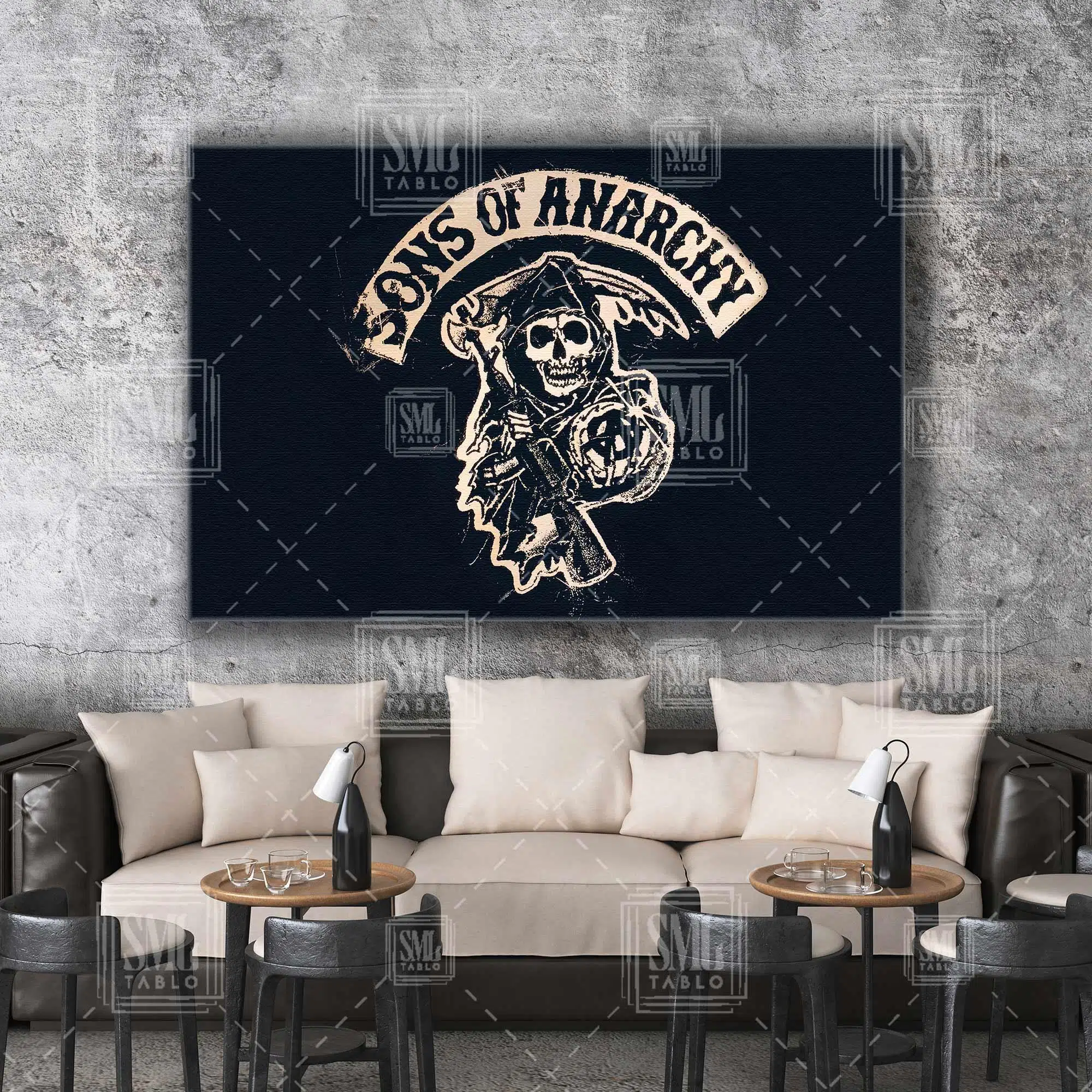 Sons Of Anarchy Motorsiklet Çetesi Yatay Kanvas Tablo