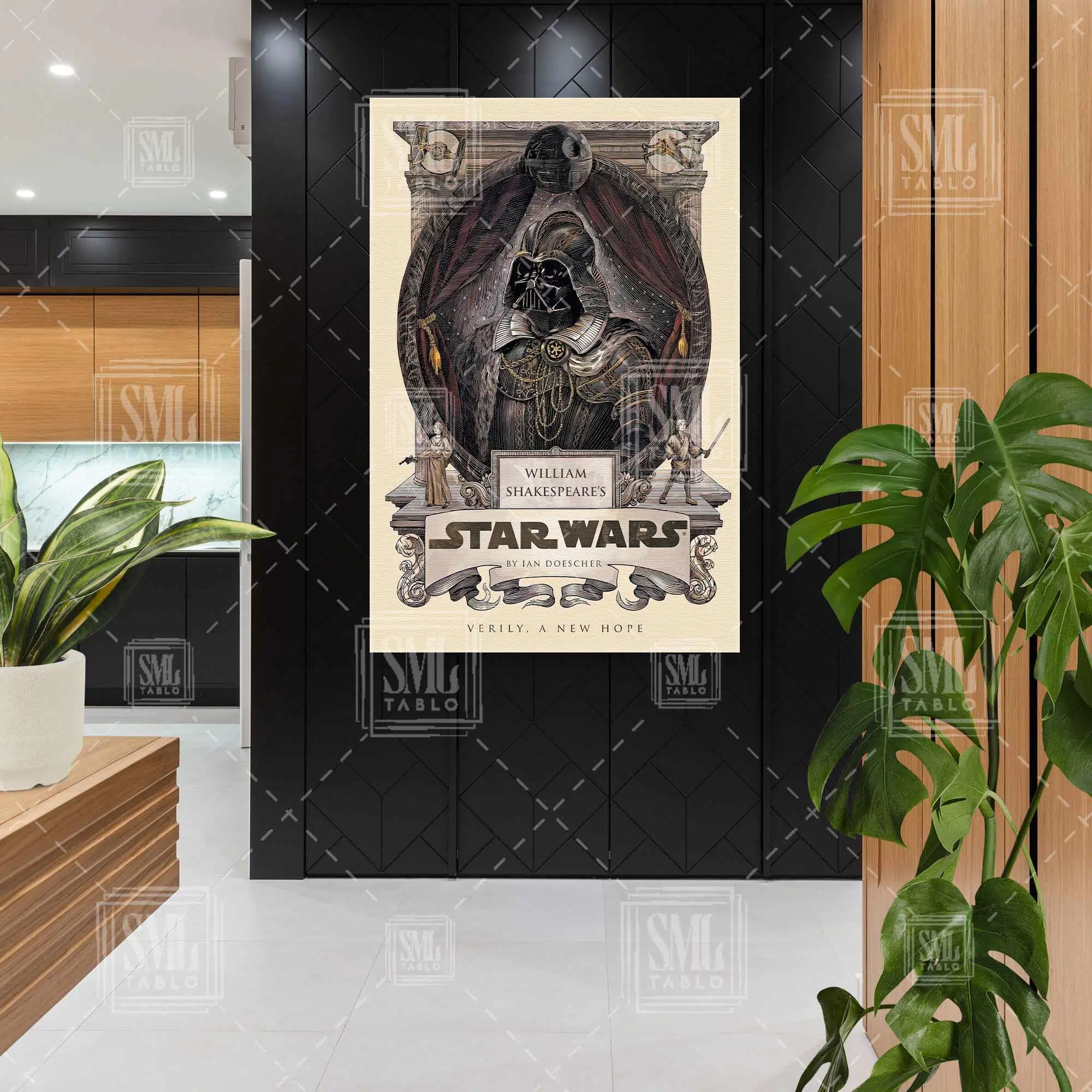 Star Wars Darth Vader William Shakespeare Dikey Kanvas Tablo