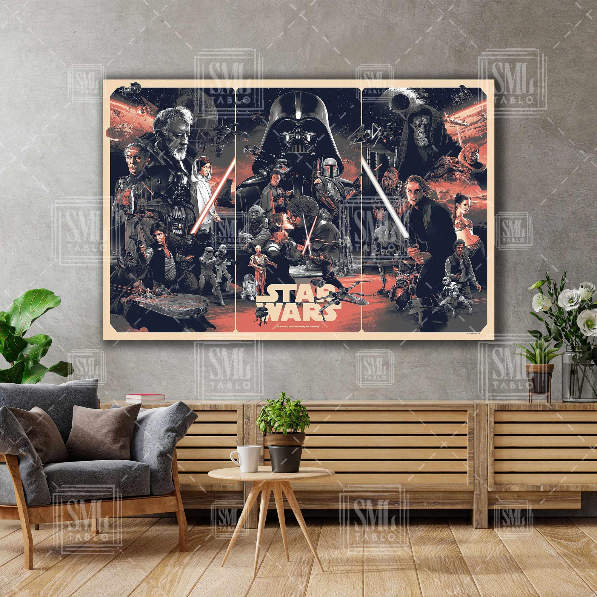 Star Wars Retro Yıldız Savaşları Dekor Film Yatay Kanvas Tablo Star Wars Retro Yıldız Savaşları Dekor Film Yatay Kanvas Tablo