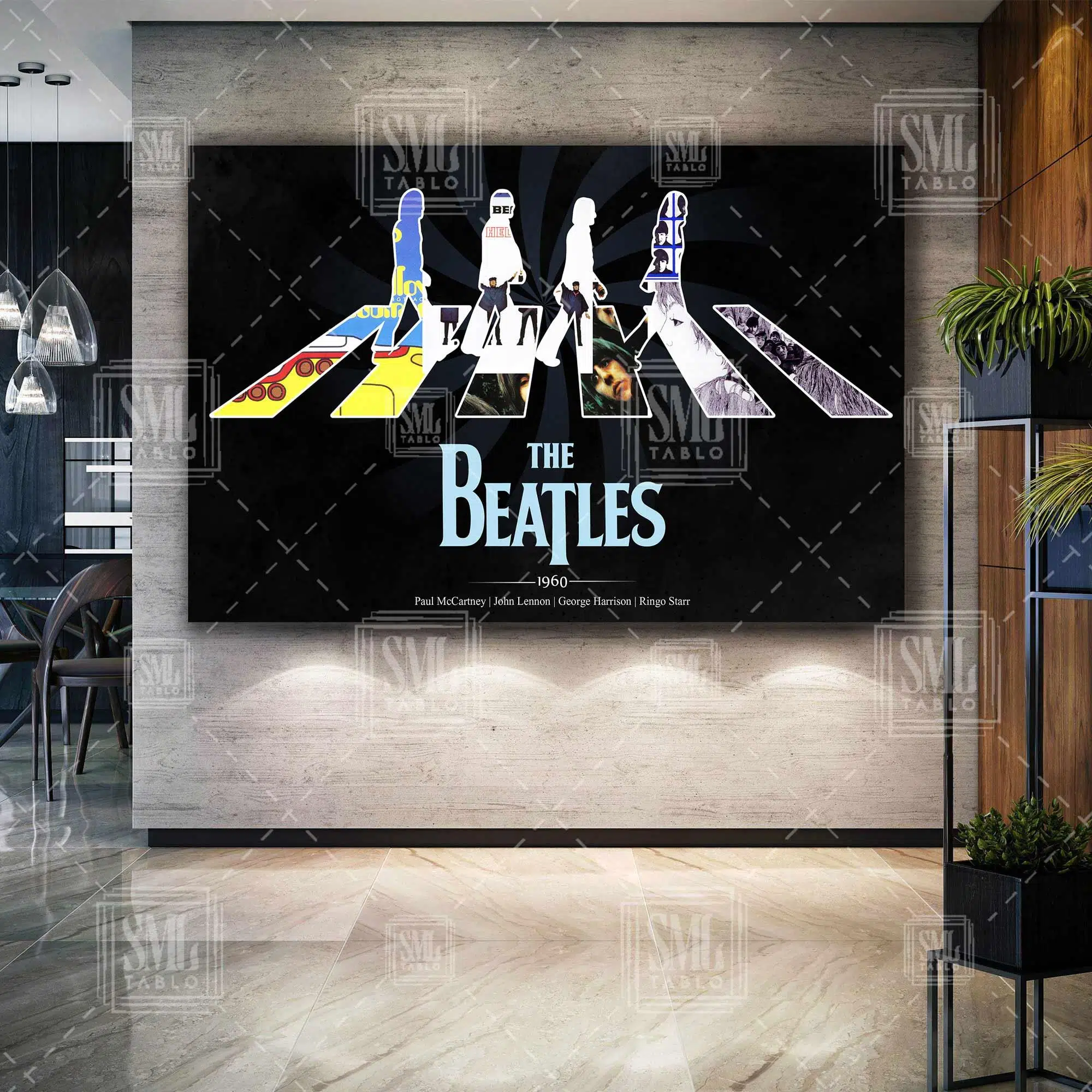 The Beatles Rock Müzik Grubu John Lennon Efsane Müzik Dekor Yatay Kanvas Tablo