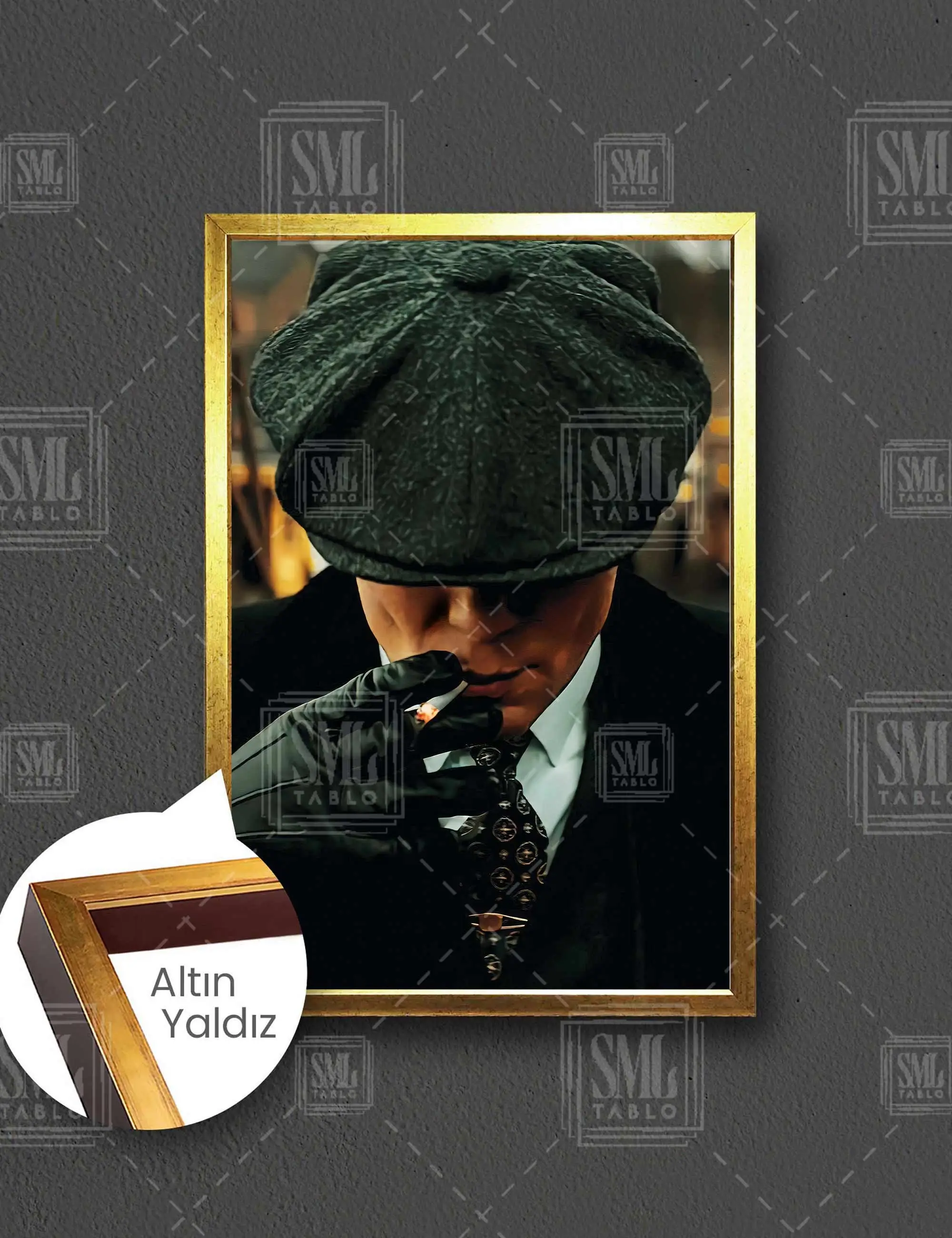 Thomas Shelby Peaky Blinders Dizi Çerçeveli Dikey Kanvas Tablo