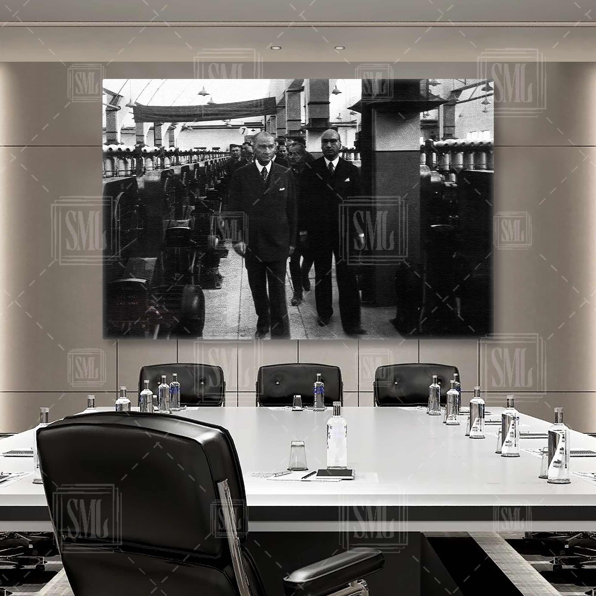 Atatürk Nazilli Basma Fabrikası Sümerbank Pamuk Tekstil Fabrika Yatay Kanvas Tablo Atatürk Nazilli Basma Fabrikası Sümerbank Pamuk Tekstil Fabrika Yatay Kanvas Tablo