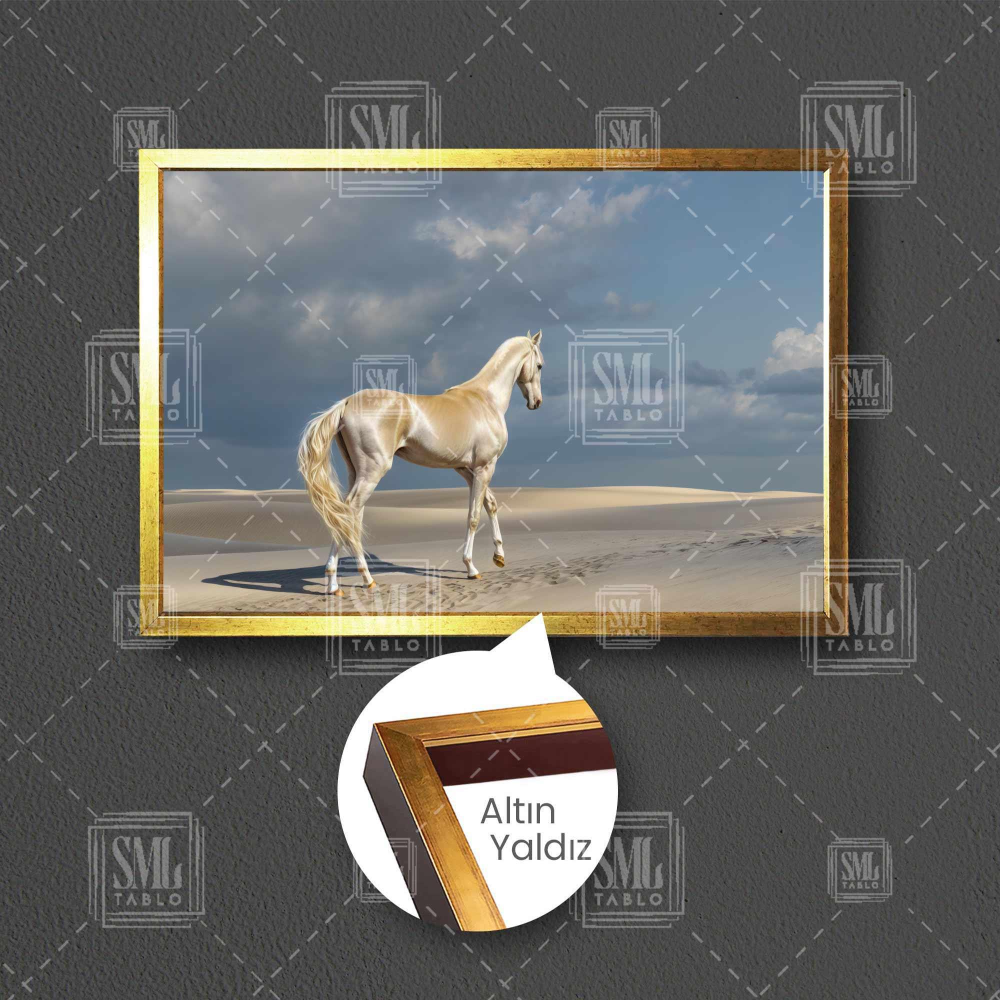 Ahal Teke At Türkmen Atı Asalet Çerçeveli Yatay Kanvas Tablo Ahal Teke At Türkmen Atı Asalet Çerçeveli Yatay Kanvas Tablo
