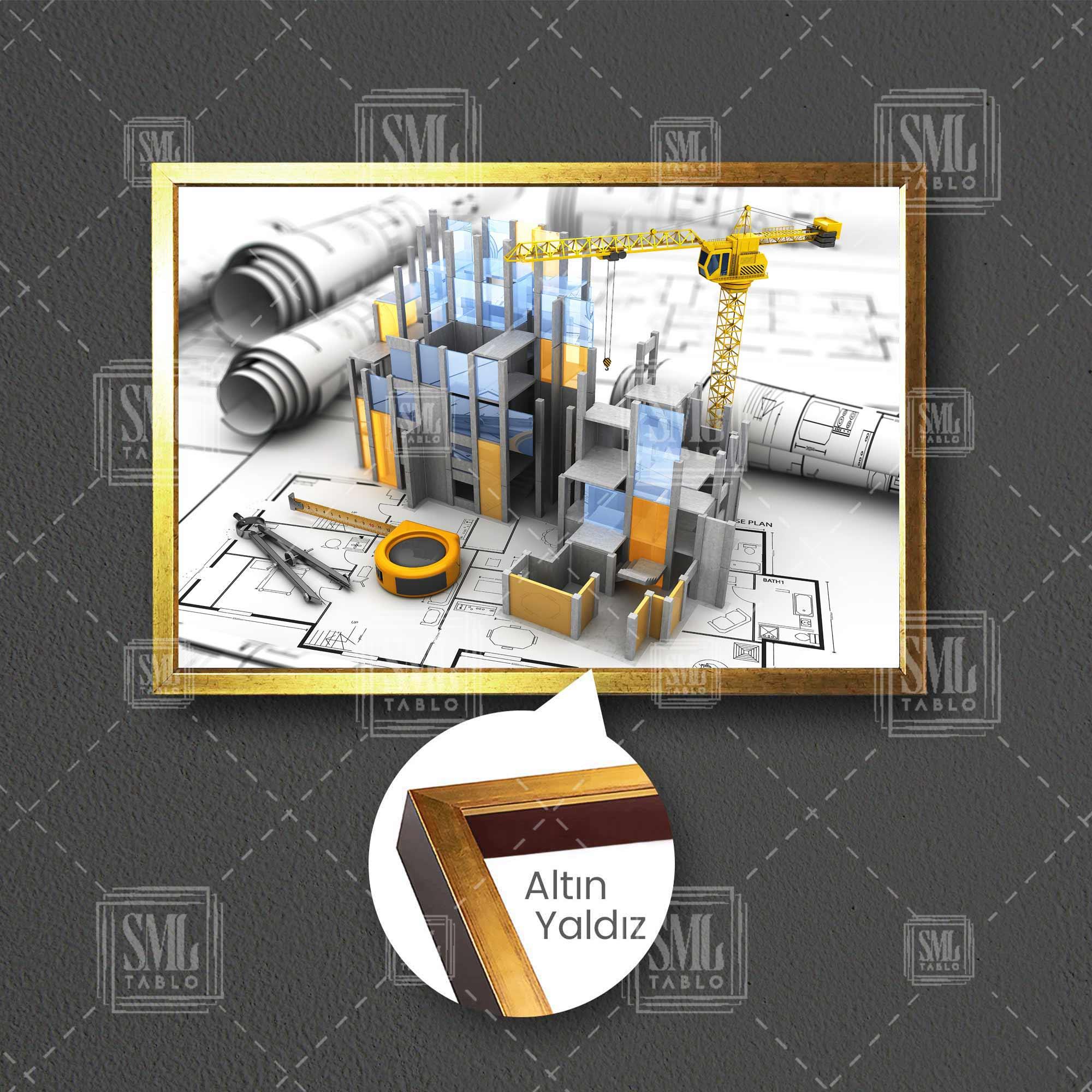 İnşaat Projelendirme İnşaat Mühendisliği Yapı Denetim Building City Çerçeveli Yatay Kanvas Tablo İnşaat Projelendirme İnşaat Mühendisliği Yapı Denetim Building City Çerçeveli Yatay Kanvas Tablo