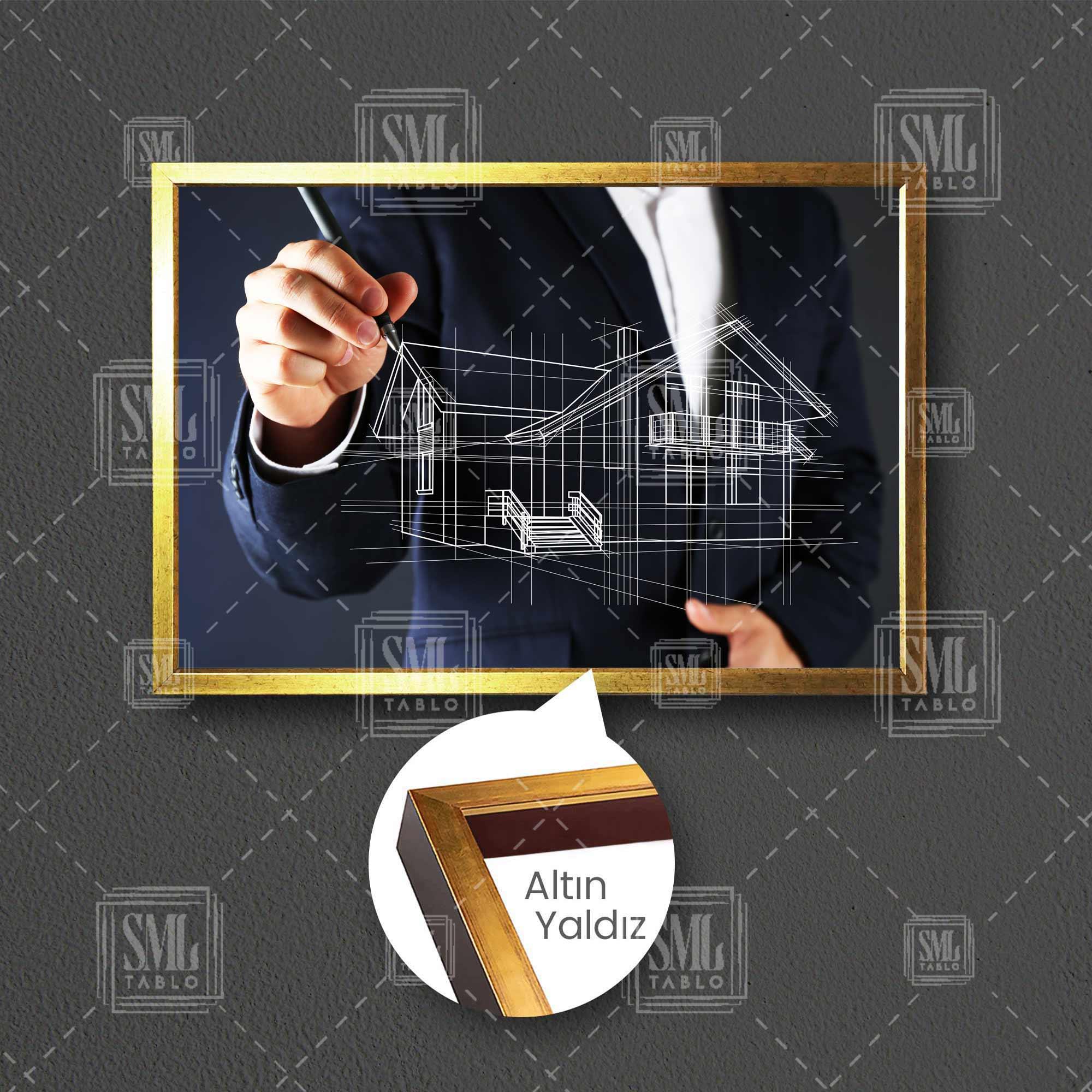 Mimarlık Ofisi Inşaat Mühendisliği Bina Tasarım Çerçeveli Yatay Kanvas Tablo Mimarlık Ofisi Inşaat Mühendisliği Bina Tasarım Çerçeveli Yatay Kanvas Tablo