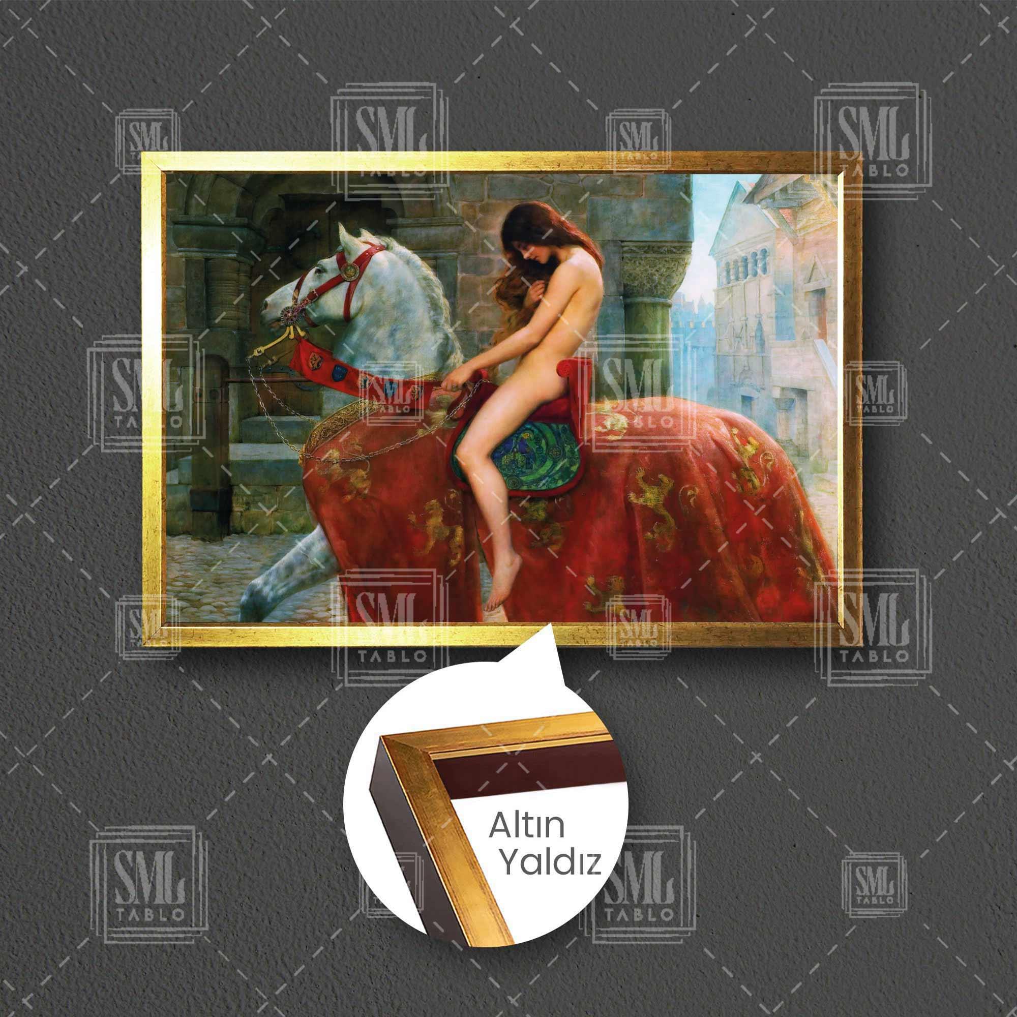 Lady Godiva John Collier 1897 Leydi At Üstünde Tarihi Kadın Çerçeveli Yatay Kanvas Tablo Lady Godiva John Collier 1897 Leydi At Üstünde Tarihi Kadın Çerçeveli Yatay Kanvas Tablo