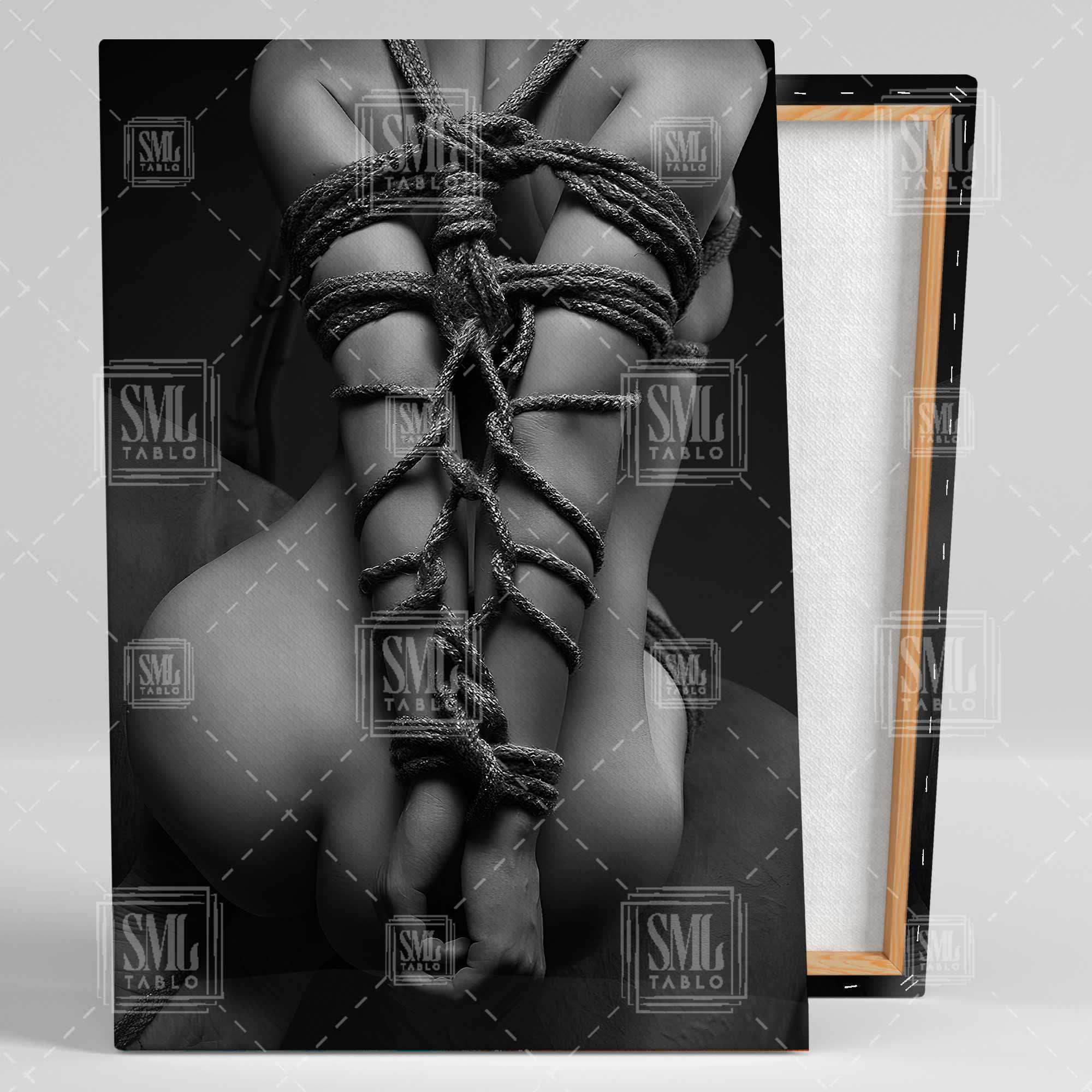 Shibari İp Bağlama Sexy Nude Kadın Fantazi Yatak Odası Dikey Kanvas Tablo Shibari İp Bağlama Sexy Nude Kadın Fantazi Yatak Odası Dikey Kanvas Tablo