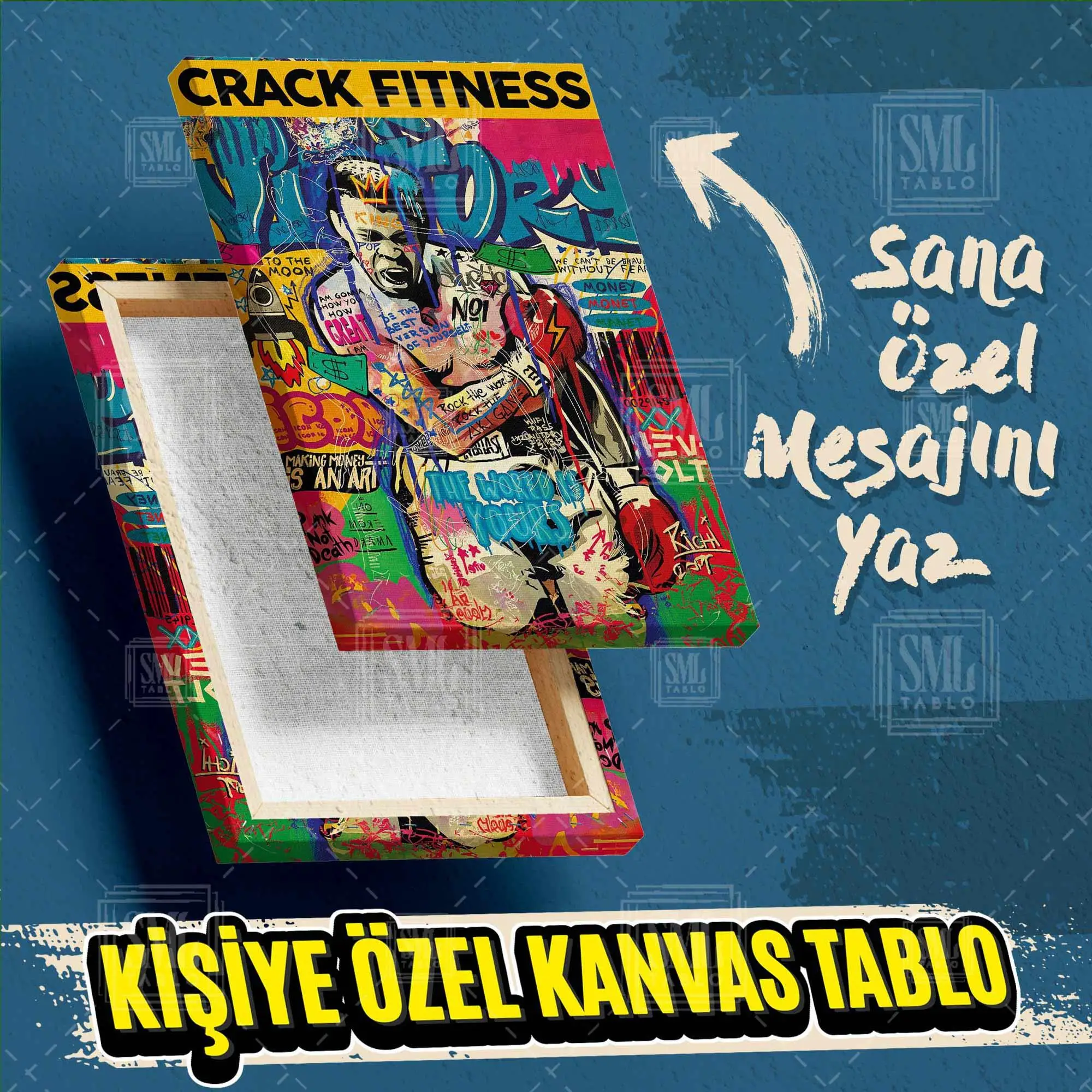 Kişiye Özel İsme Özel Spor Salonu Gym Vücut Geliştirme İsimli İşyeri Hediyesi Kanvas Tablo