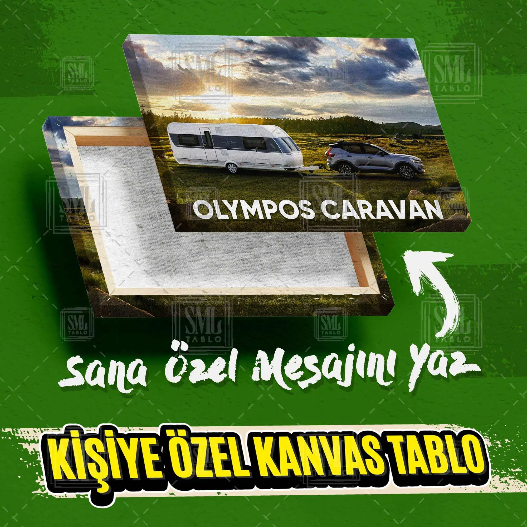 Kişiye Özel İsme Özel Karavan Kamp Hayatı Adınıza Özel İsimli İşyeri Hediyesi Kanvas Tablo
