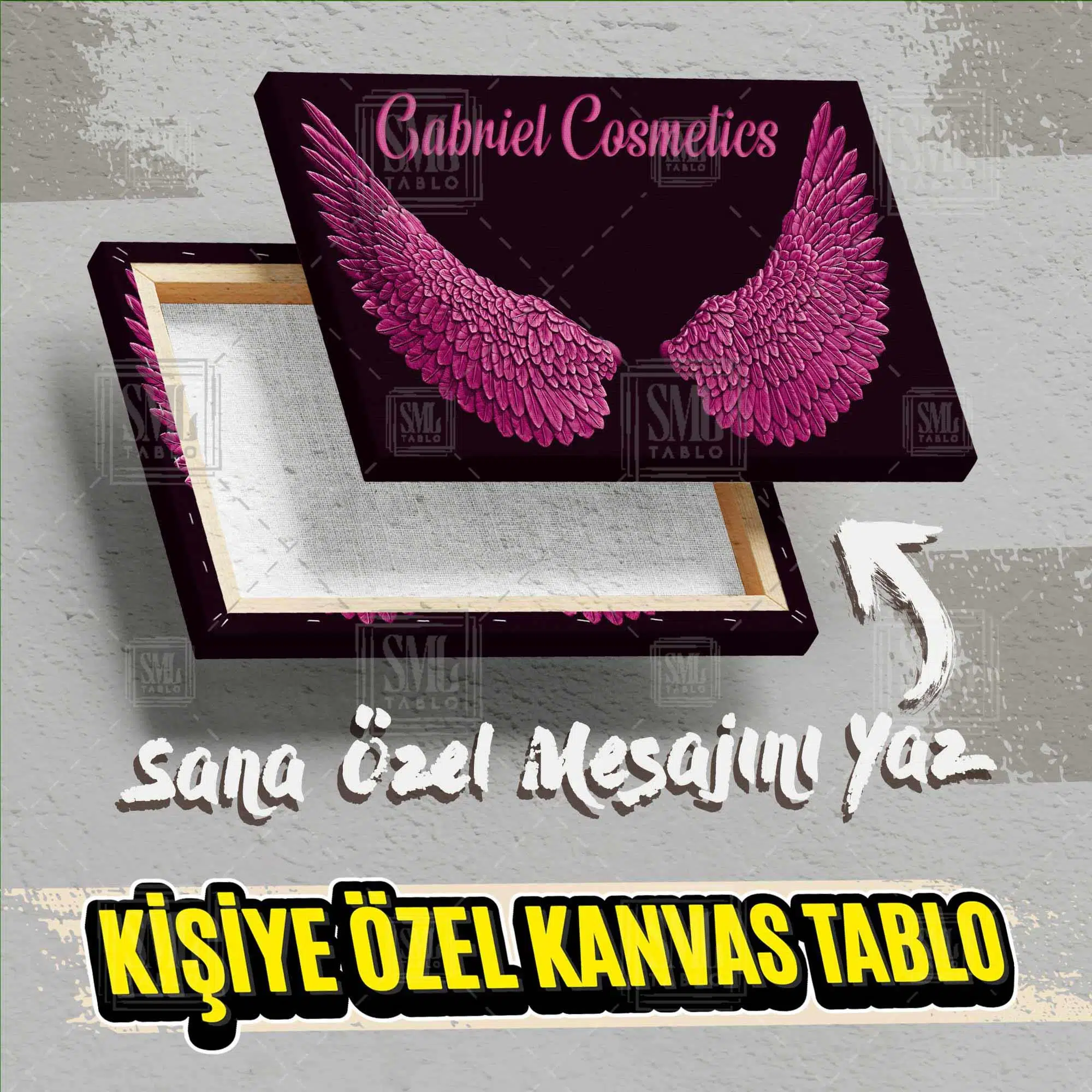Kişiye Özel İsme Özel Güzellik Merkezi Kuaför Makyaj Salonu İsimli İşyeri Hediyesi Kanvas Tablo