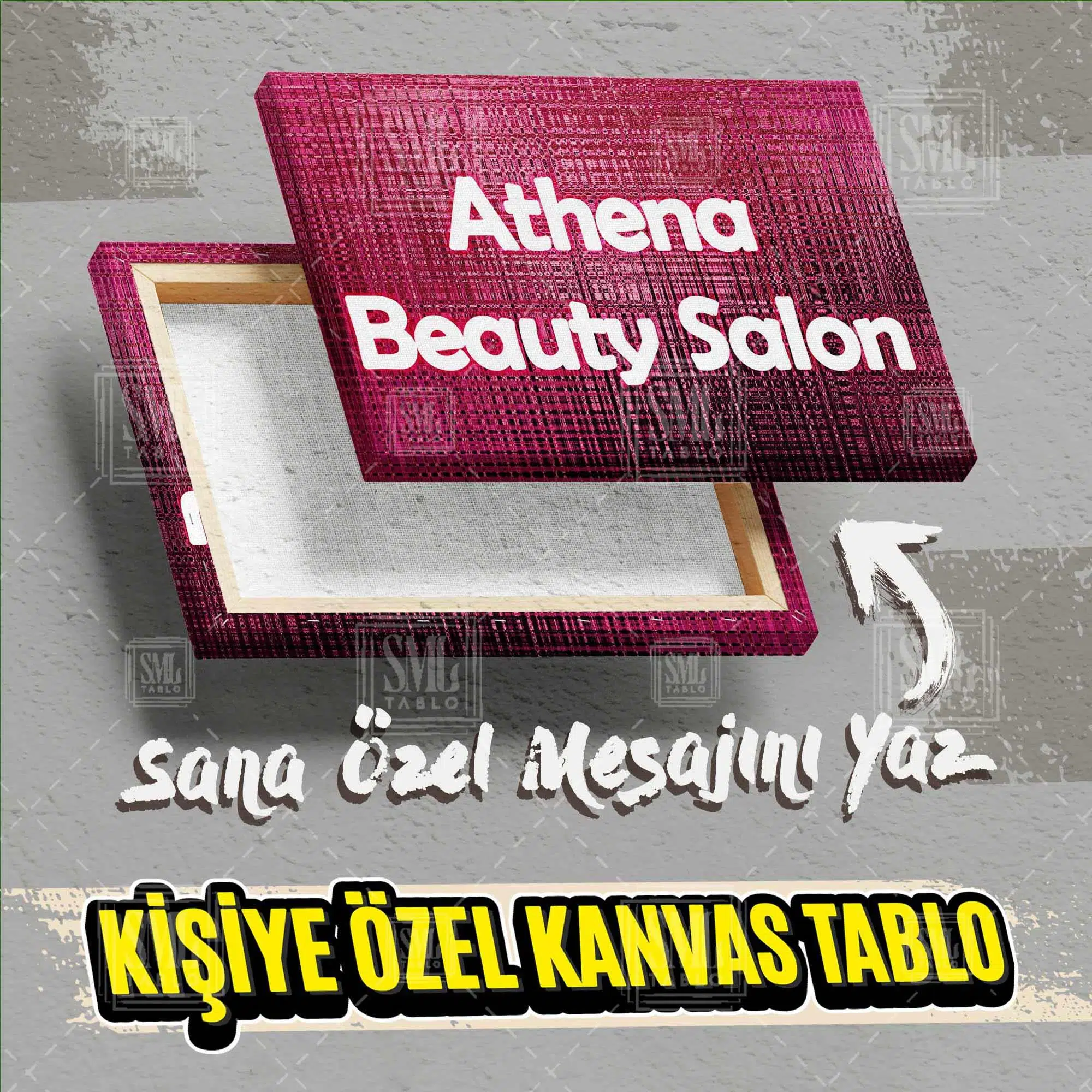 Kişiye Özel İsme Özel Güzellik Salonu Makyaj Adınıza Özel İsimli İşyeri Hediyesi Kuaför Kanvas Tablo
