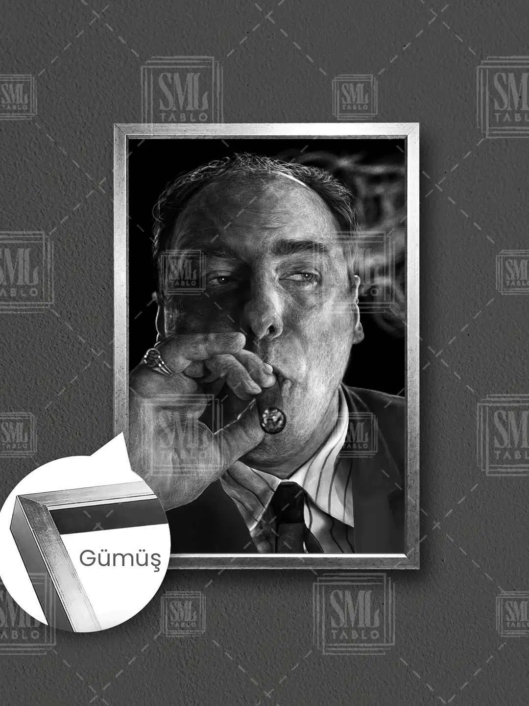 Tony Soprano James Gandolfini The Sopranos Dizi Çerçeveli Dikey Kanvas Tablo - Gümüş