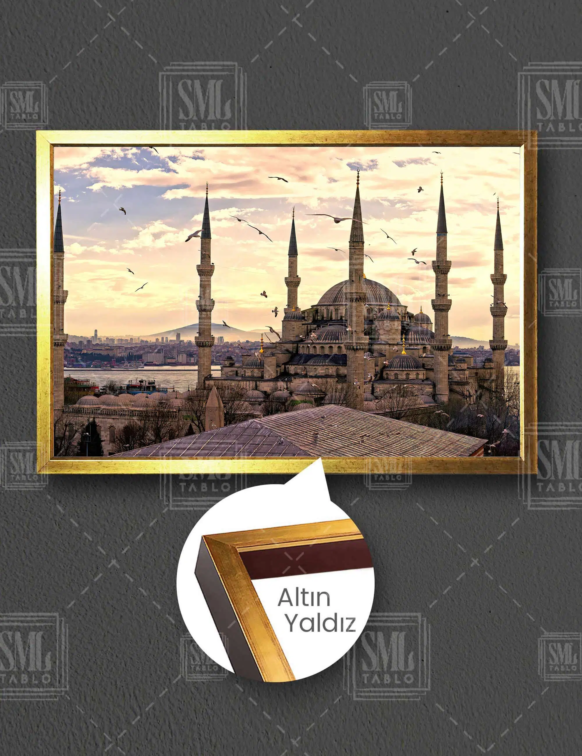 Sultan Ahmet Camii Blue Masque İstanbul Türkiye Turkey Yatay Çerçeveli Kanvas Tablo