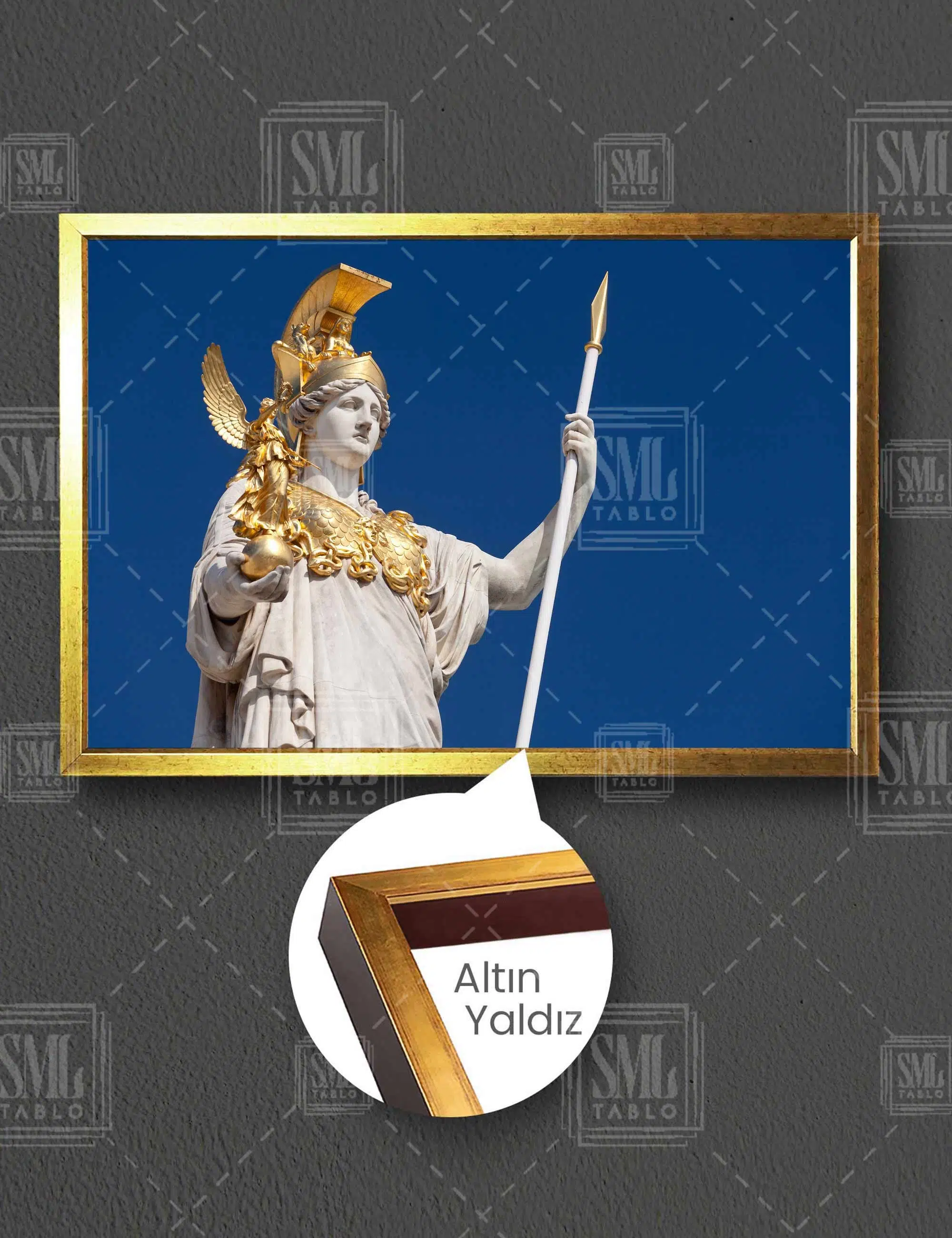 Athena Adalet Tanrıçası Yunan Mitolojisi Yatay Çerçeveli Kanvas Tablo